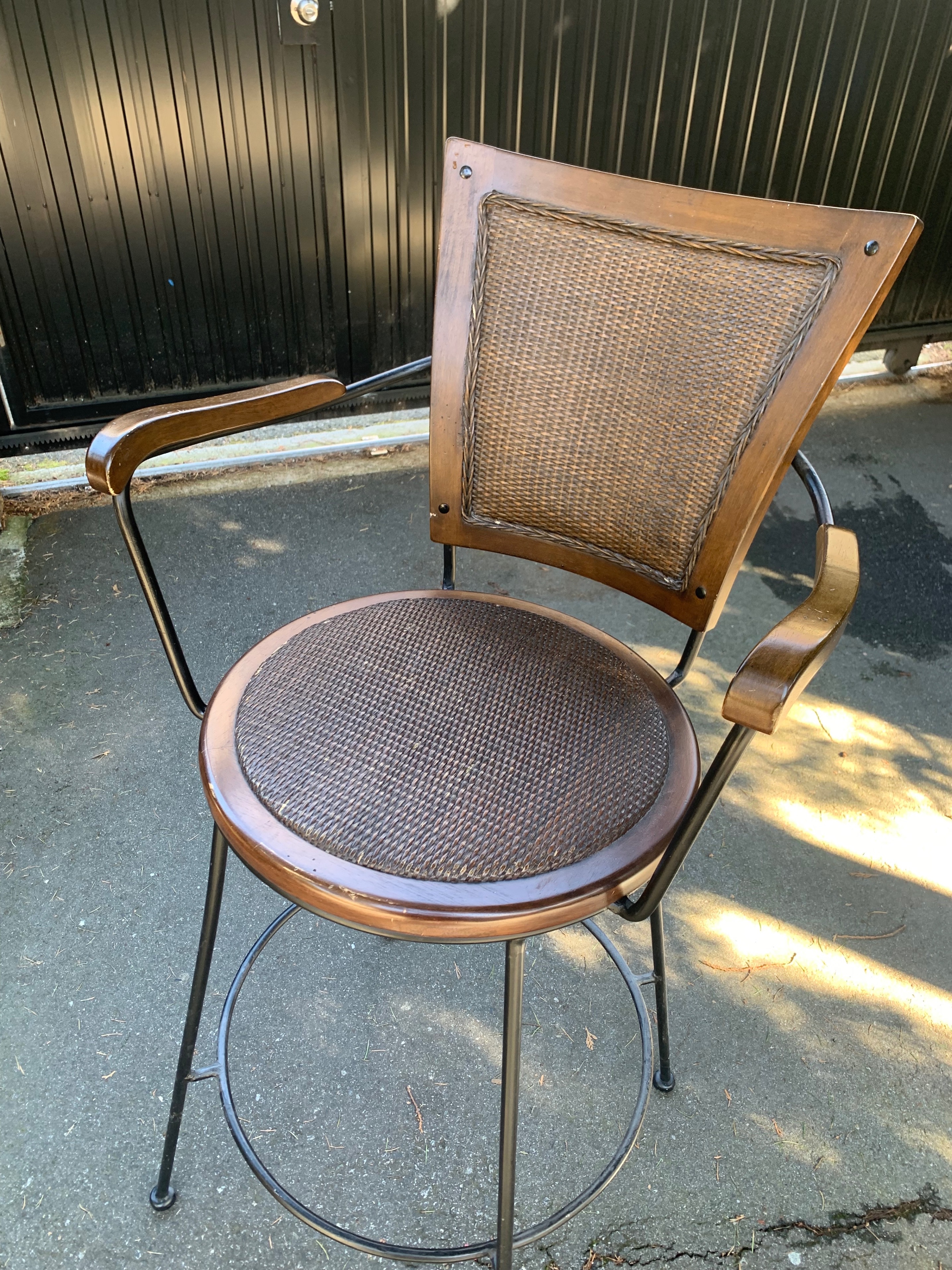 Wicker Back Bar Stool