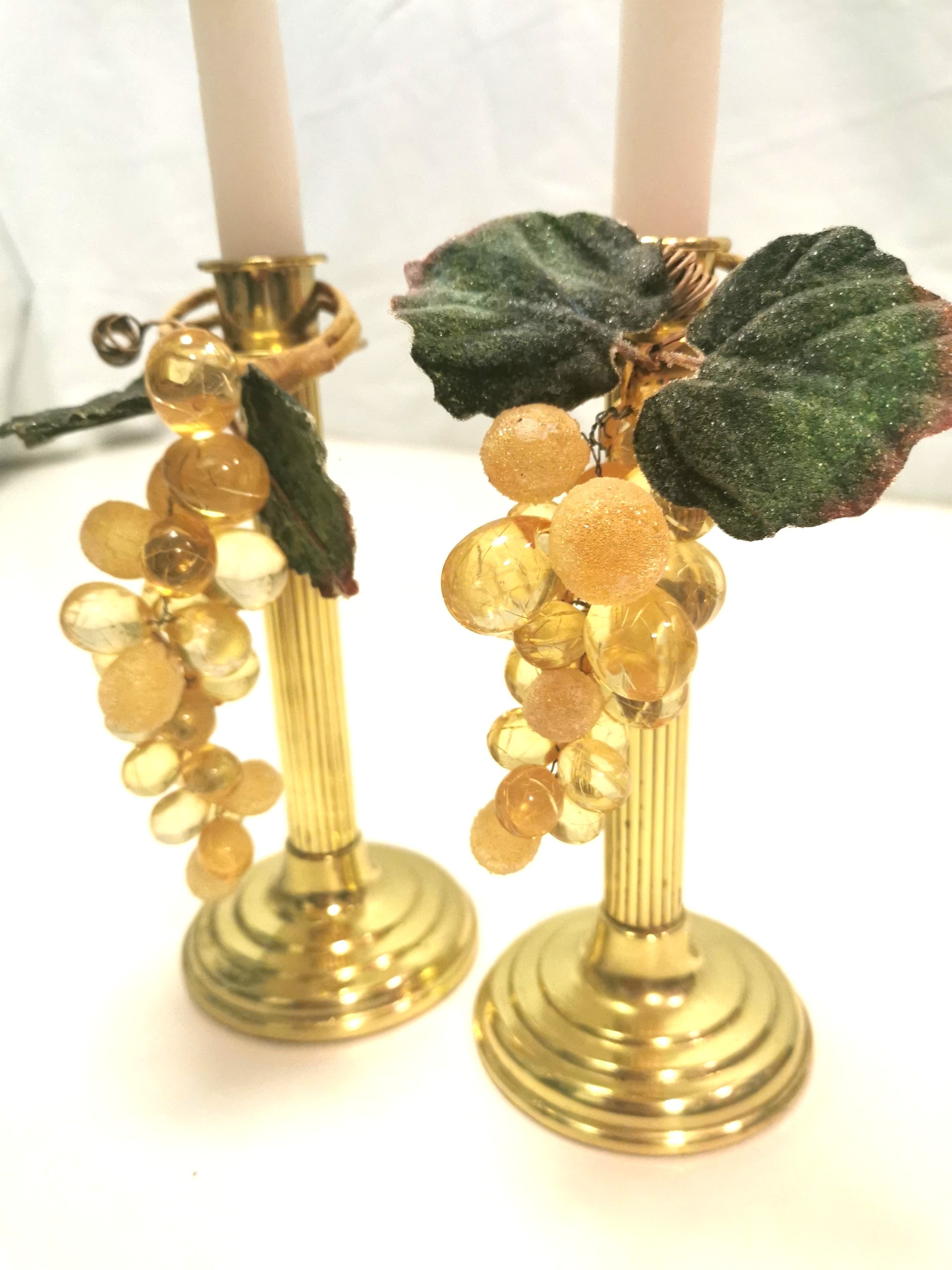 1970s 8" Brass Fluted Column Candlestick Holders Pair Taiwan - photo 5