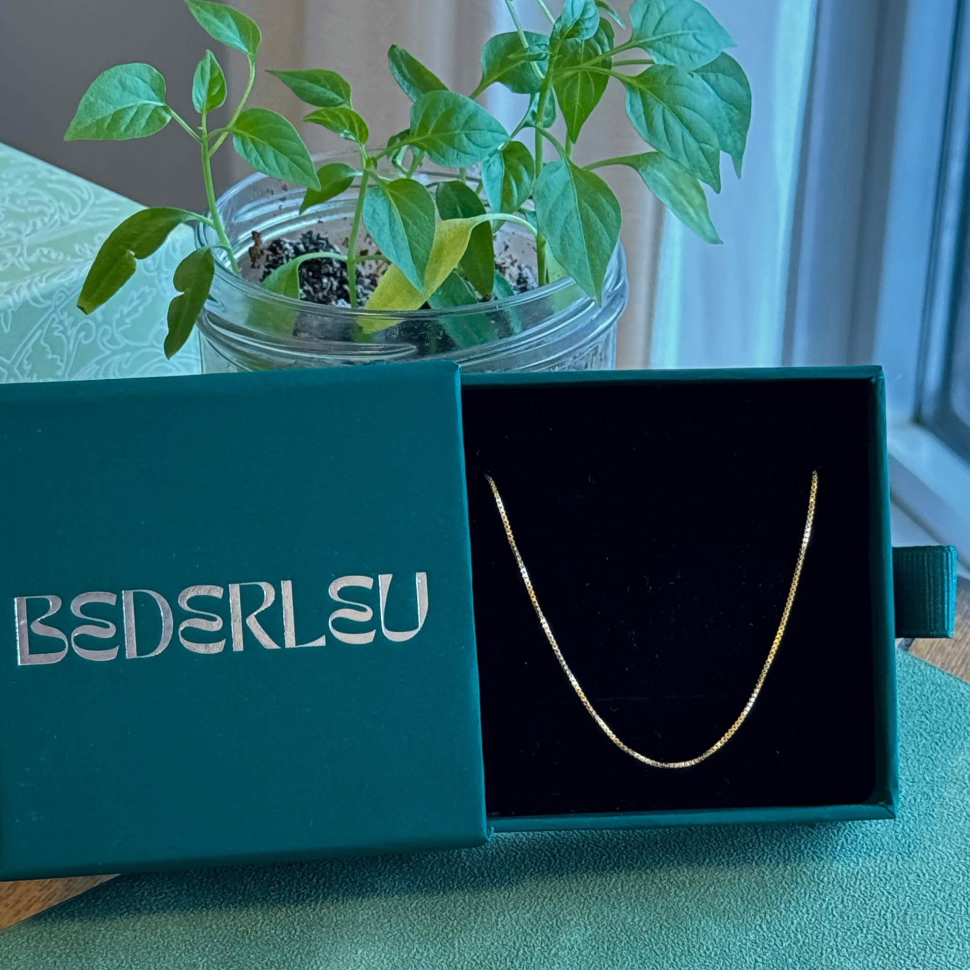 14K Gold Filled - Box Chain 18" (0.85mm) - photo 2