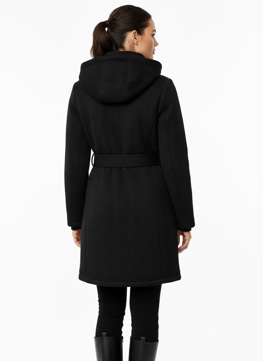 Womens Weatherproof Winter Jacket, Quilted Coat Hooded Belted, S image indicator(2)