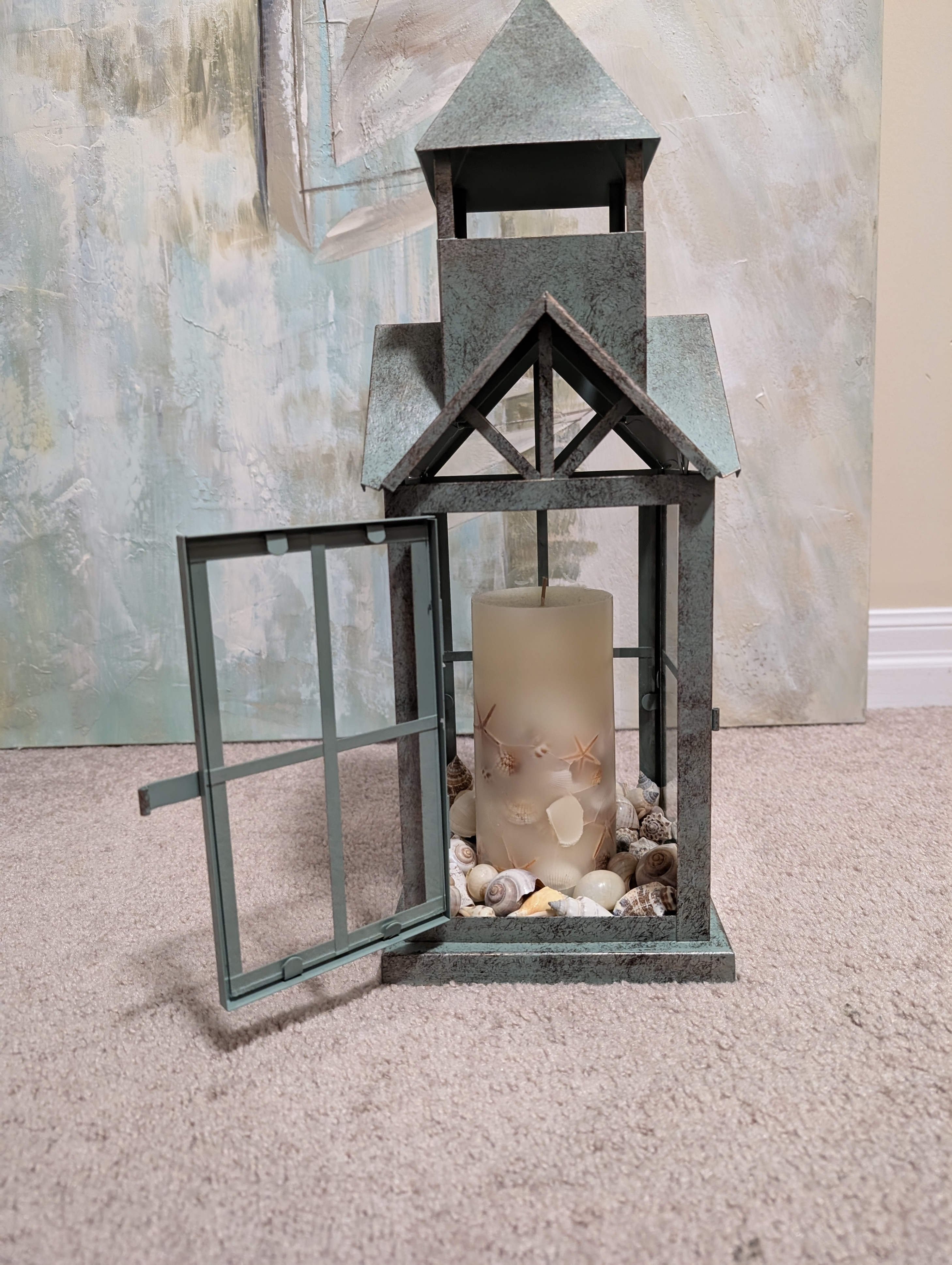 Sea Decor Set (Canvas Art, Glass Bowl, Candle Holder) - photo 5