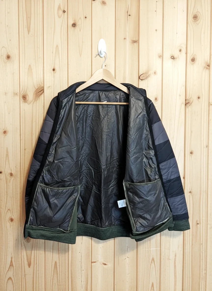 🔥NIKE Mens Quilted Padded Training Winter Jacket Gray Coat Sz(L) image indicator(4)