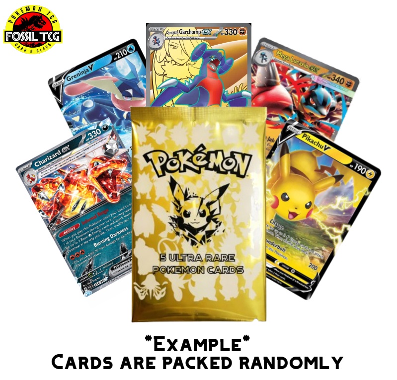 Pokemon Cards Custom Ultra Rare Pack – 5 Guaranteed EX / V  +
