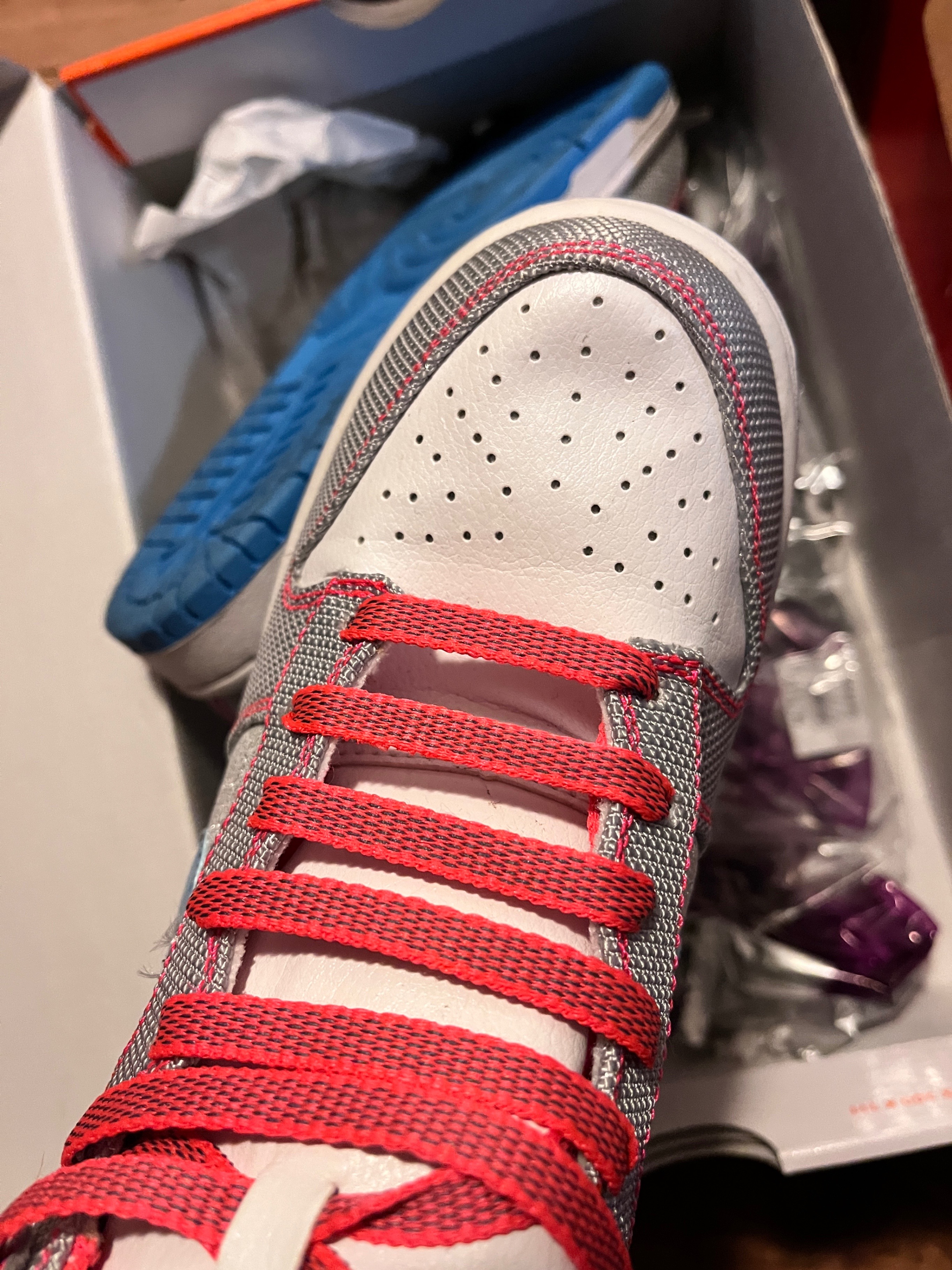 Nike Dunk High Grey Blue Sneakers - photo 4