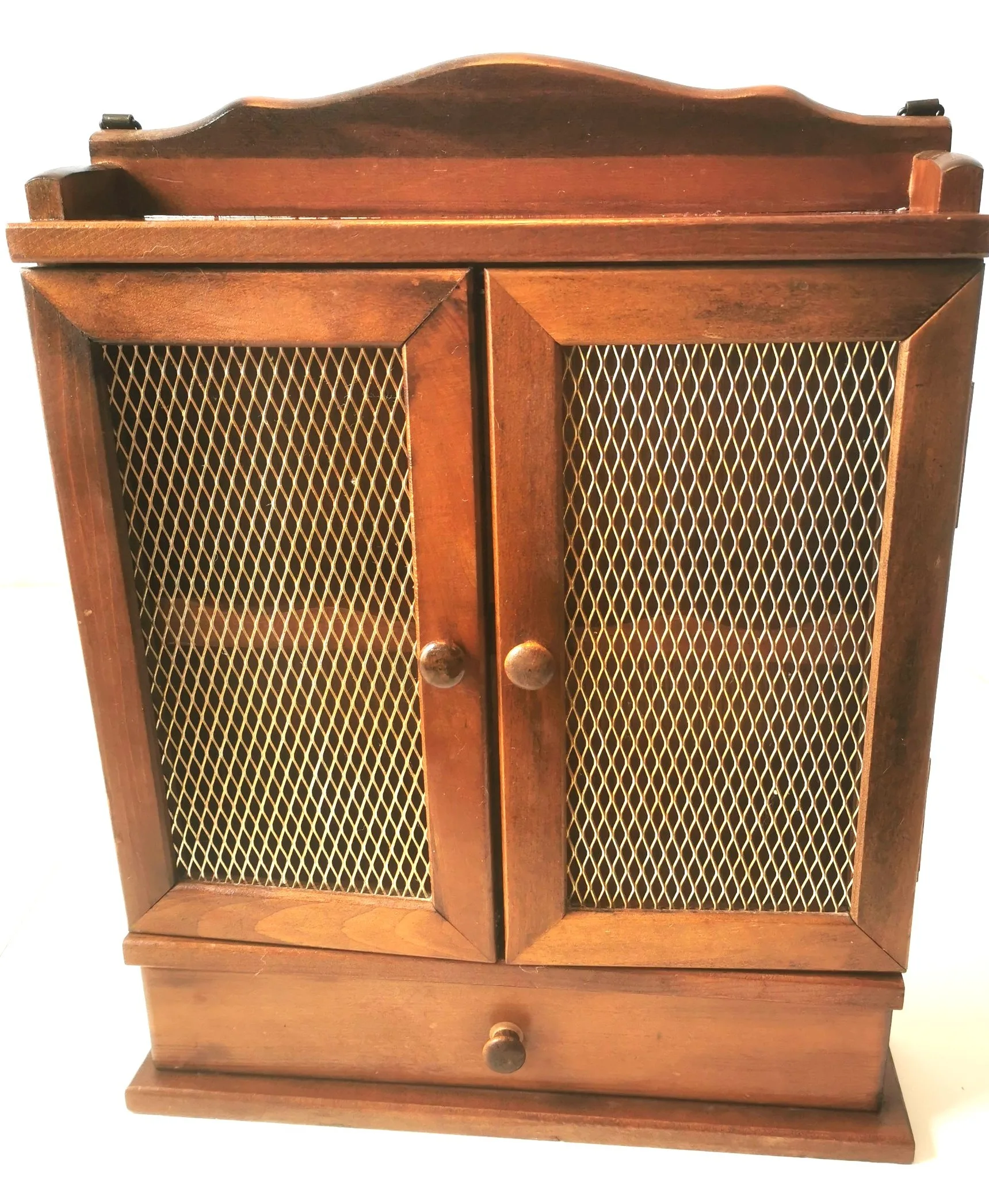 1960s Mini Curio Wood Cabinet Spice Rack Display Figurines Incl. image indicator(5)