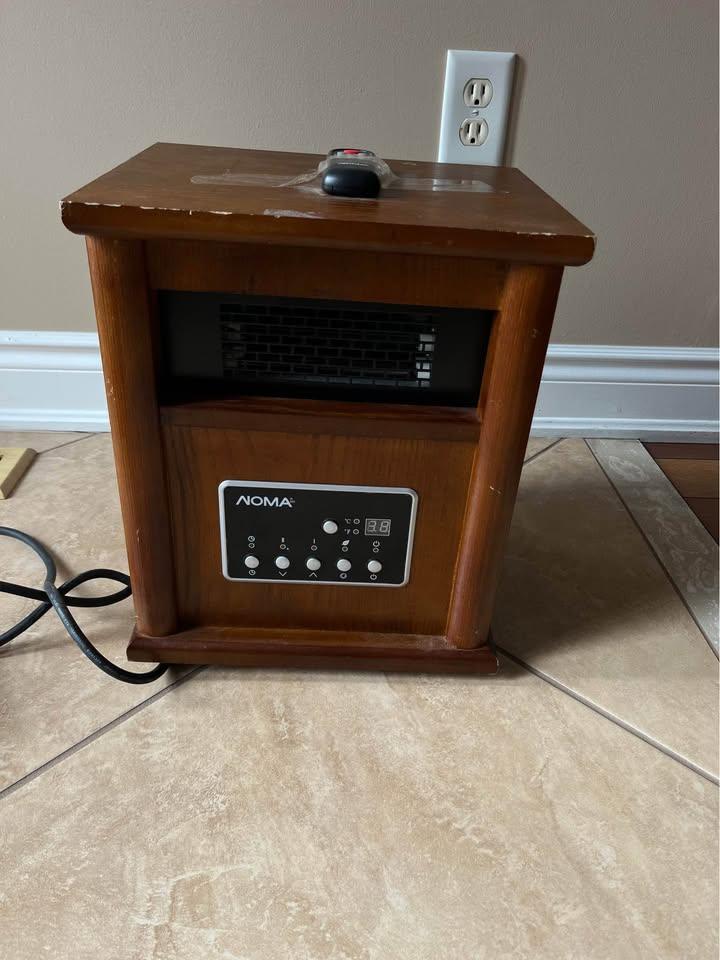 NOMA Wooden Cabinet Infared Space Heater With Remote