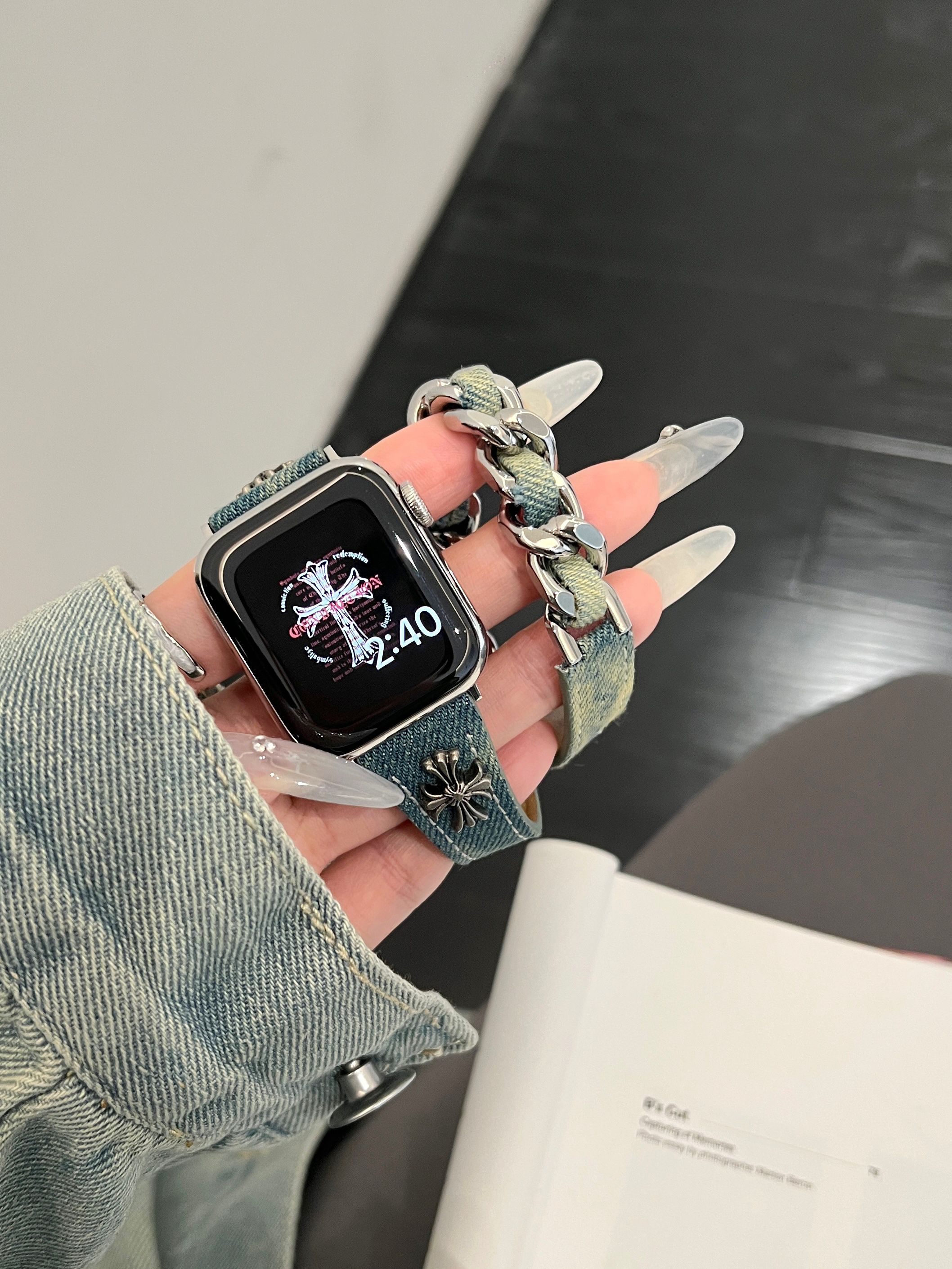 07-W Denim Washout Replacement iWatch Strap