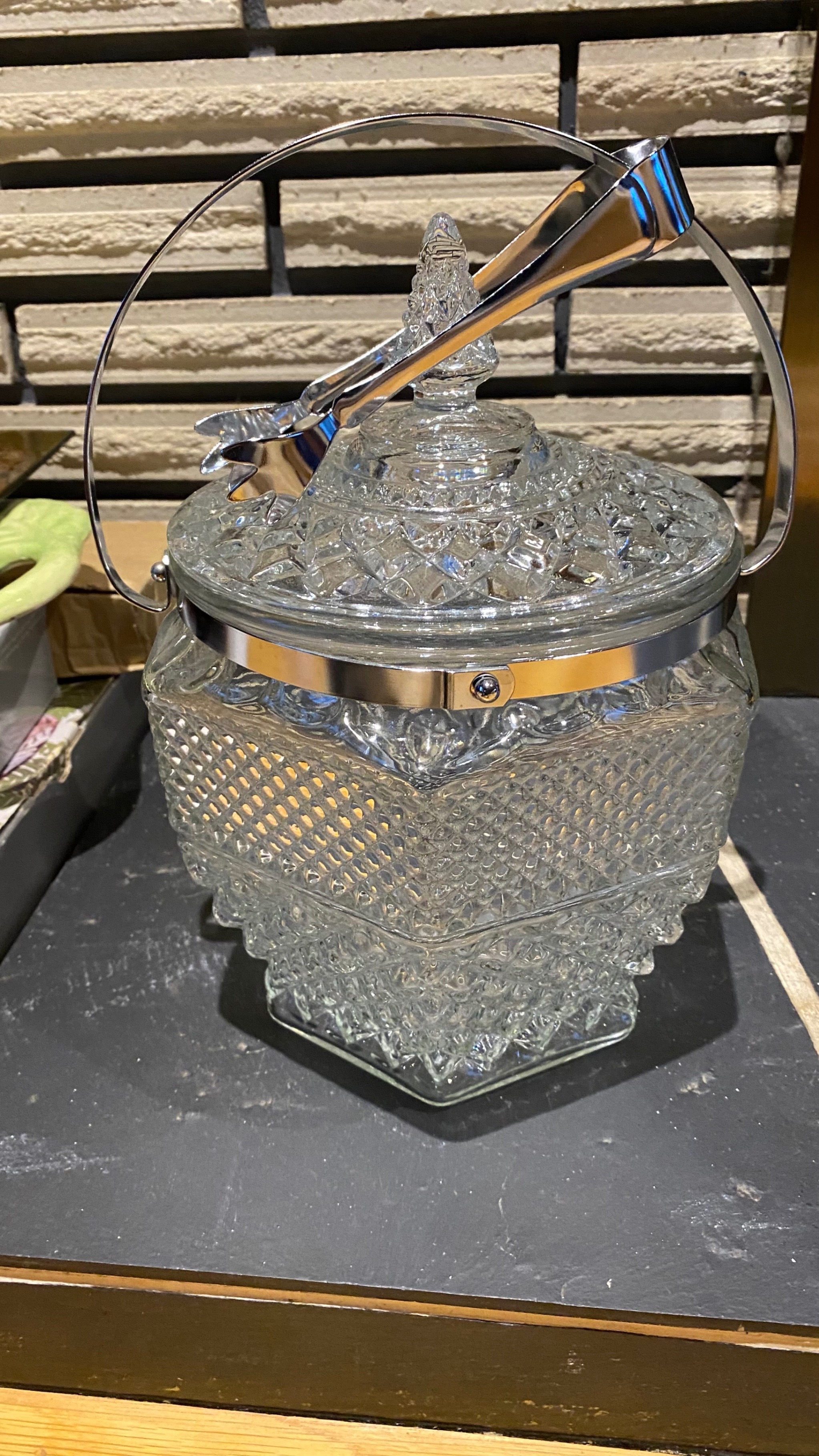 Vintage Ice Bucket with Tongs - photo 2