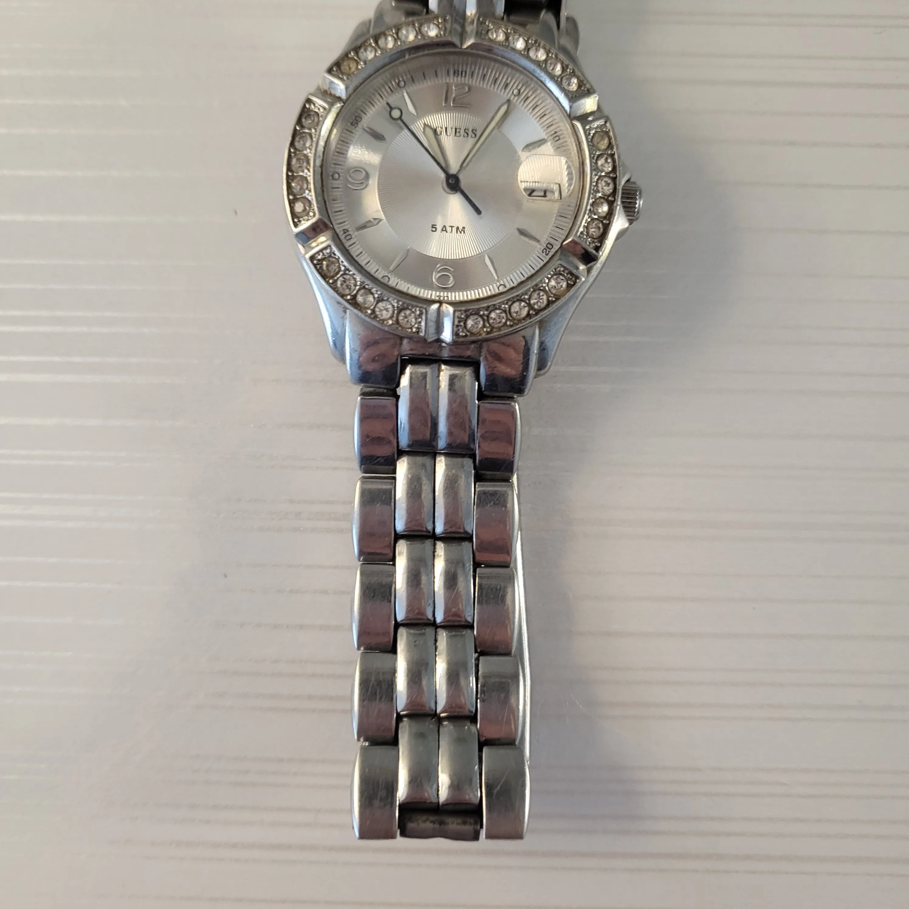 Gently Used! Guess Silver Crystal Watch - Quick Pickup!🚀 image indicator(7)