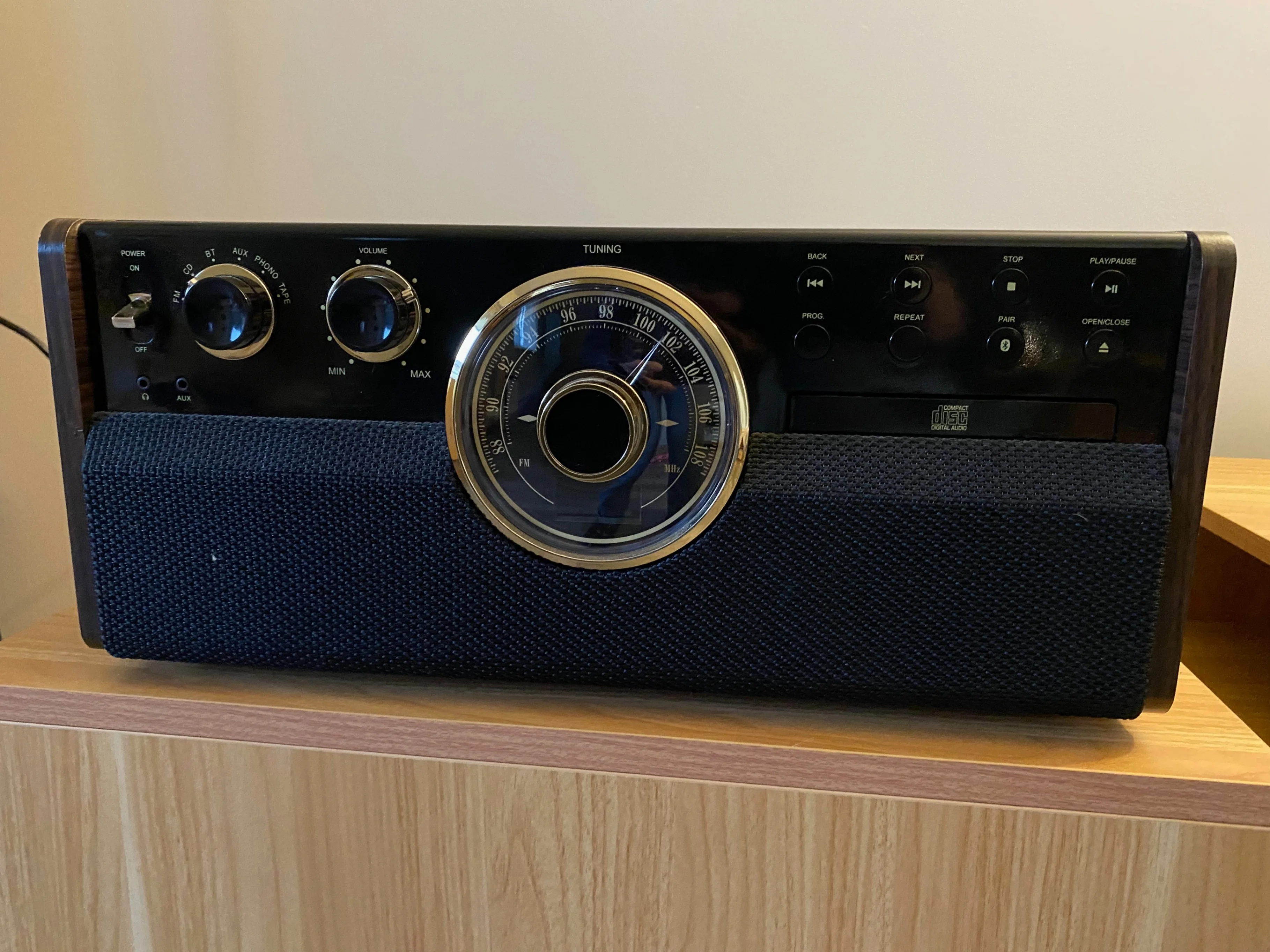 Victrola 370B Belt Drive 7 in 1 Turntable/CD/Cassette/MP3 player