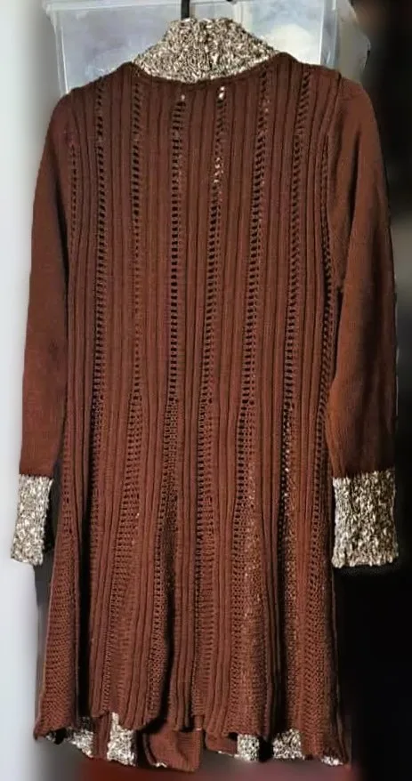 Long Cable-Knit Cardigan Sweater #Cleanout image indicator(3)