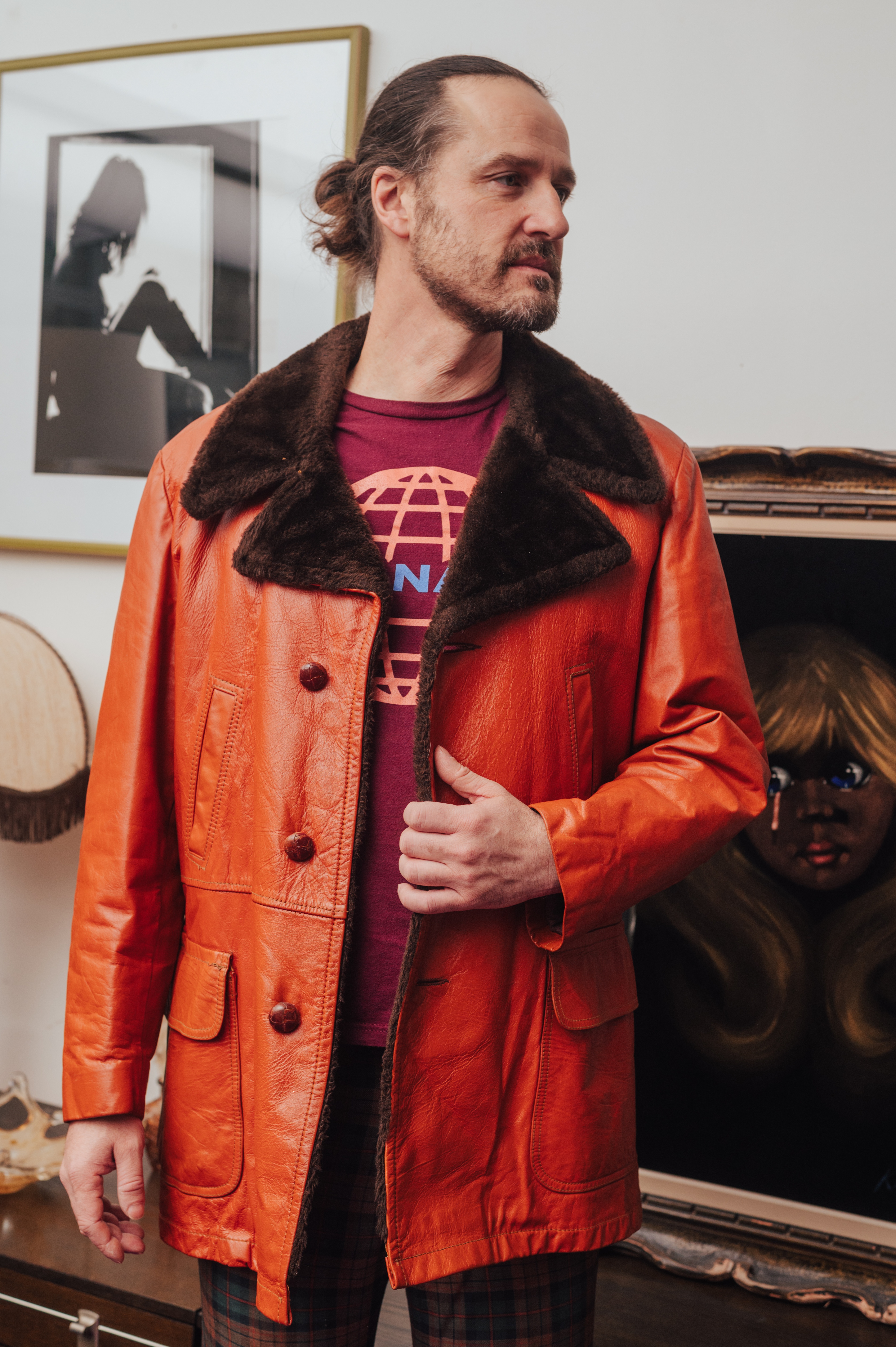 70's Vintage William Barry Leather Jacket- Shearling Lined