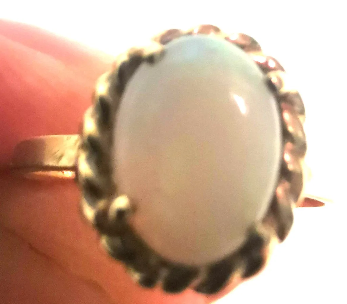 Fire Opal 10k Gold Women's Small Size 3 Ring Vintage