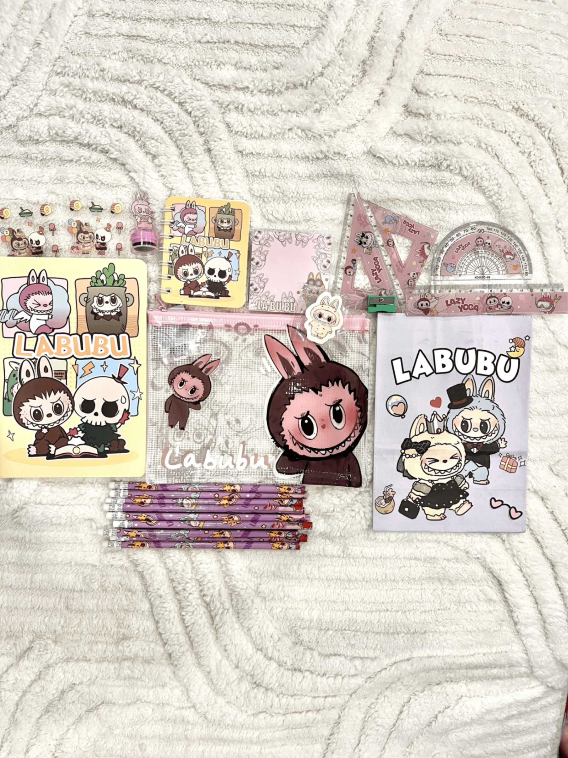 26-piece Labubu themed stationery set