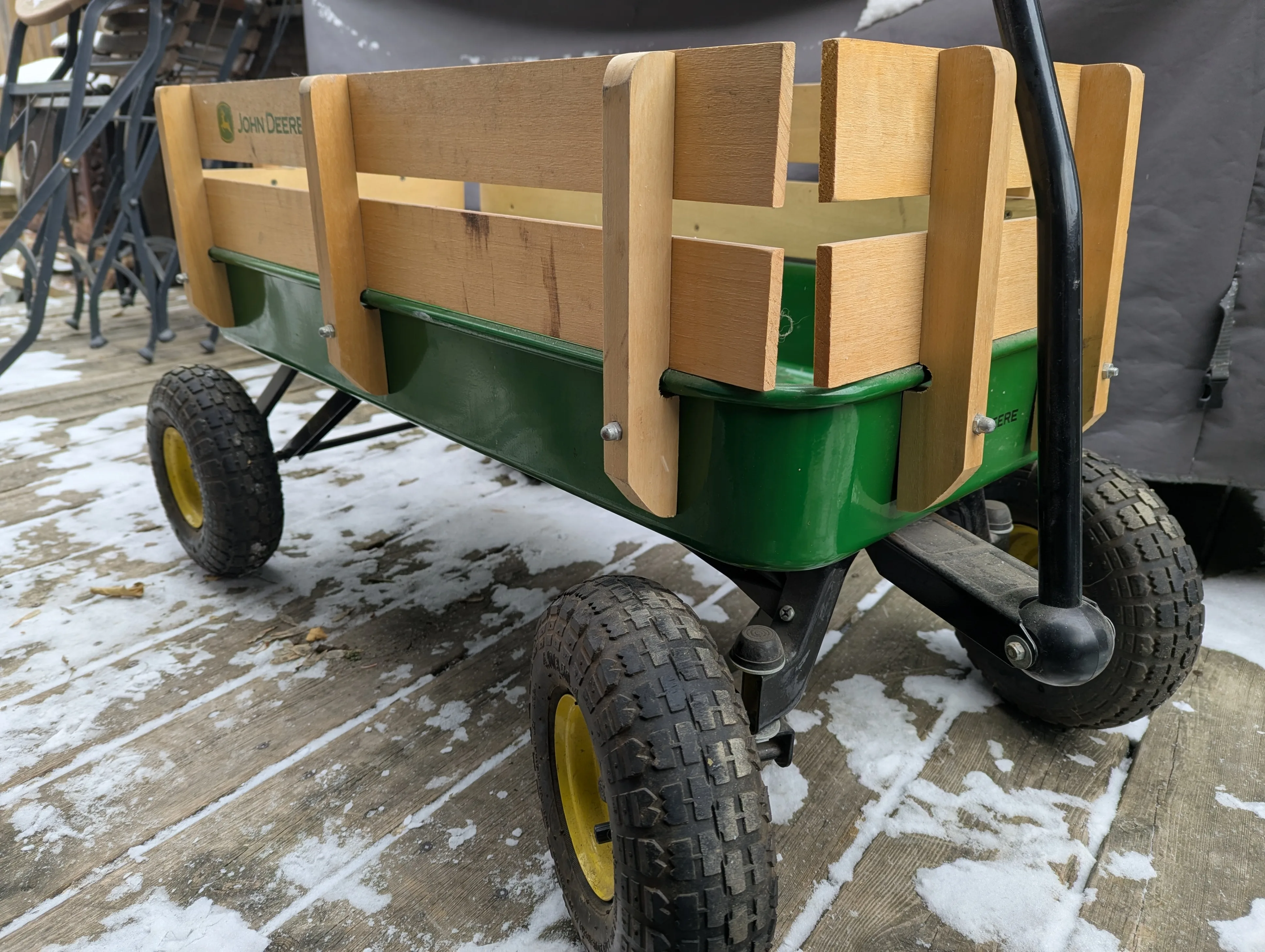 36" John Deere stake wagon for kids, groceries, or yard cleanup!