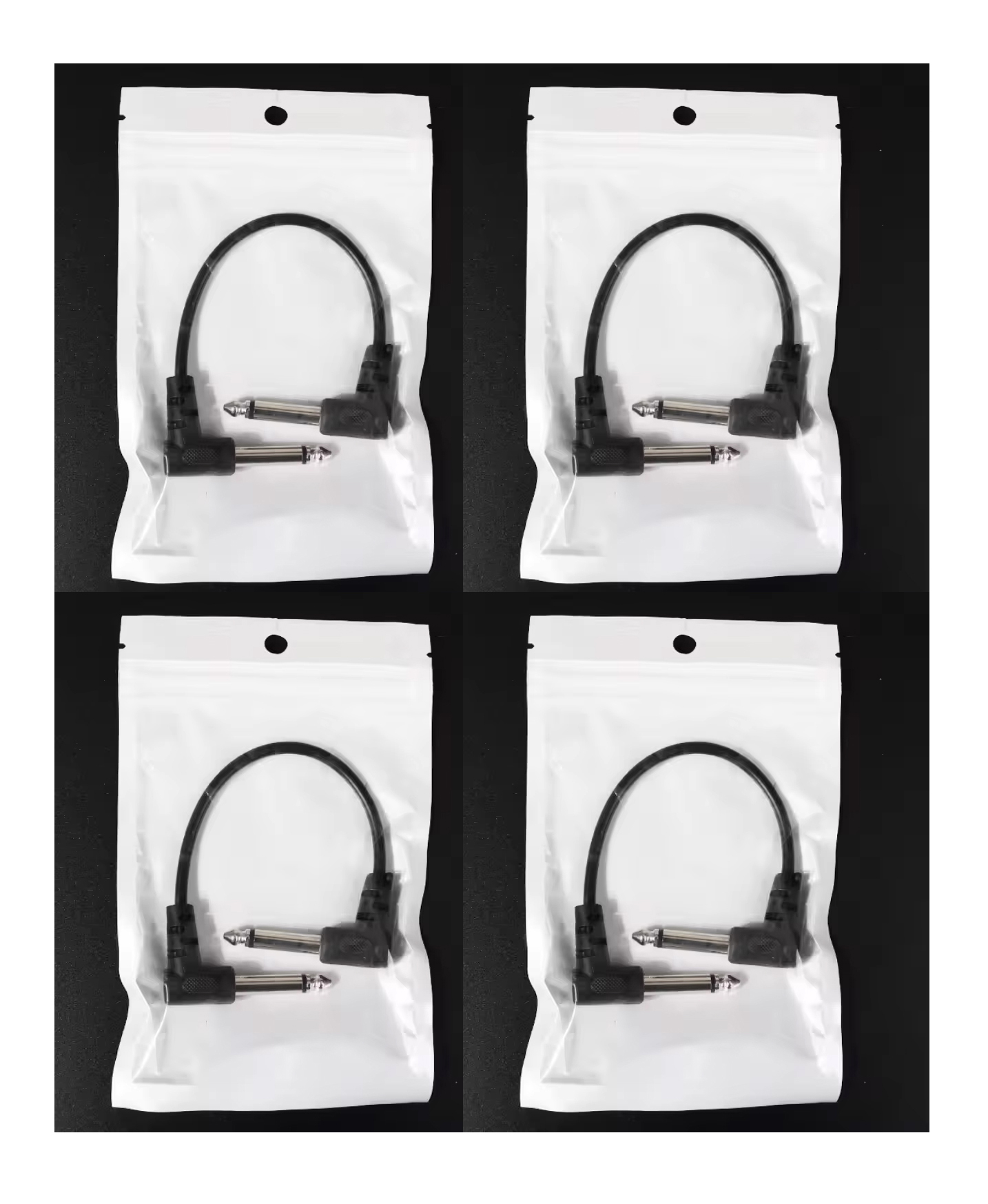 High-quality effects patch cable set (4 pcs) designed for guitar