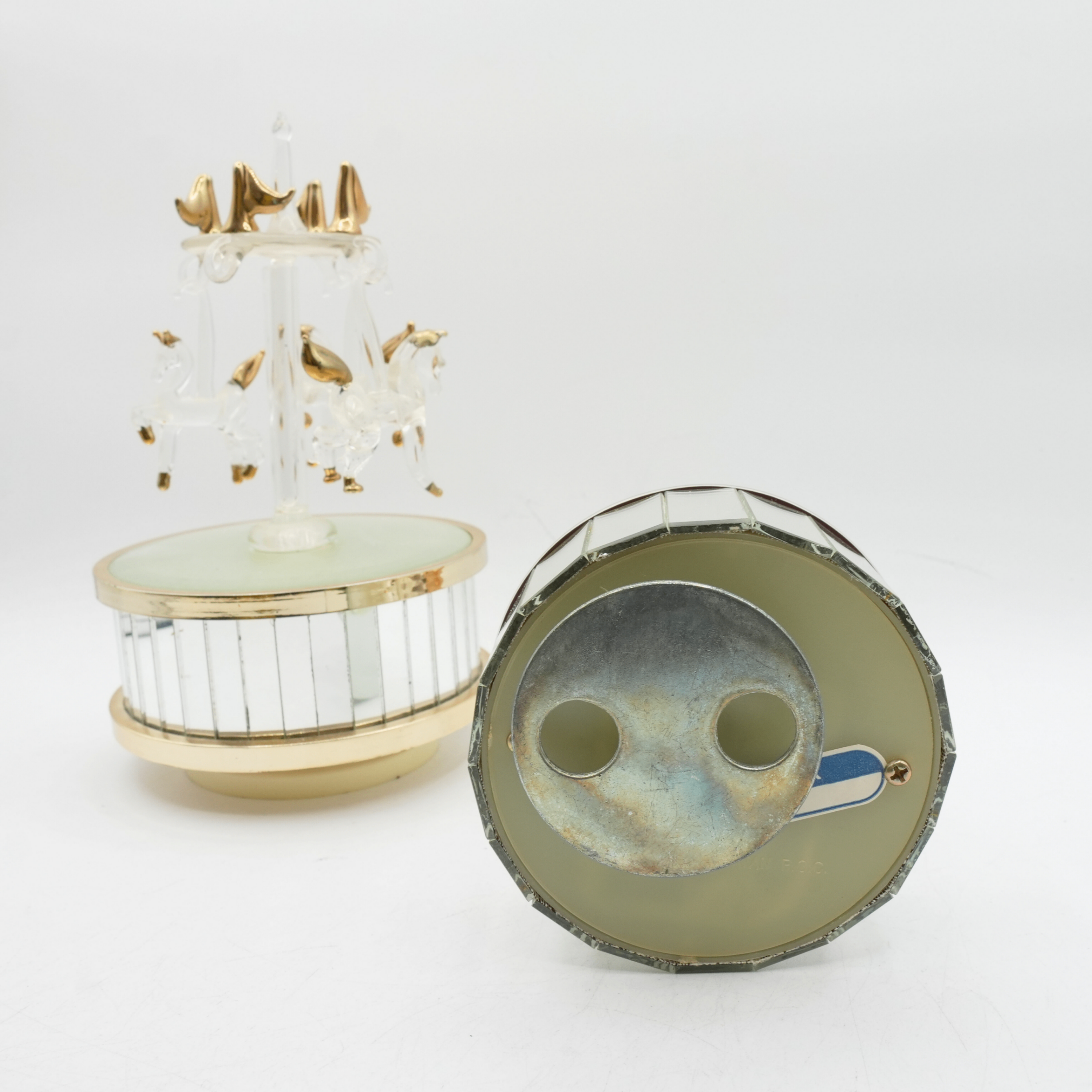 Vintage Glass Carousel Music Box - photo 3