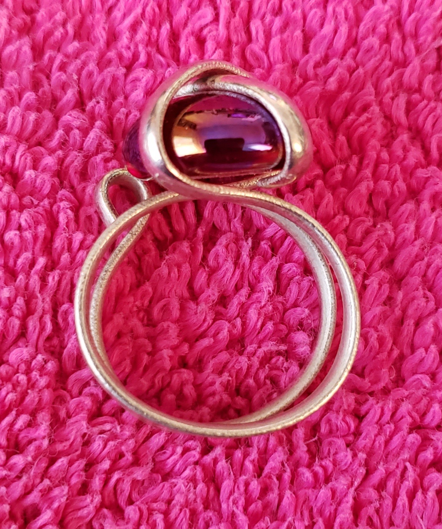 Red Stone Silver Ring