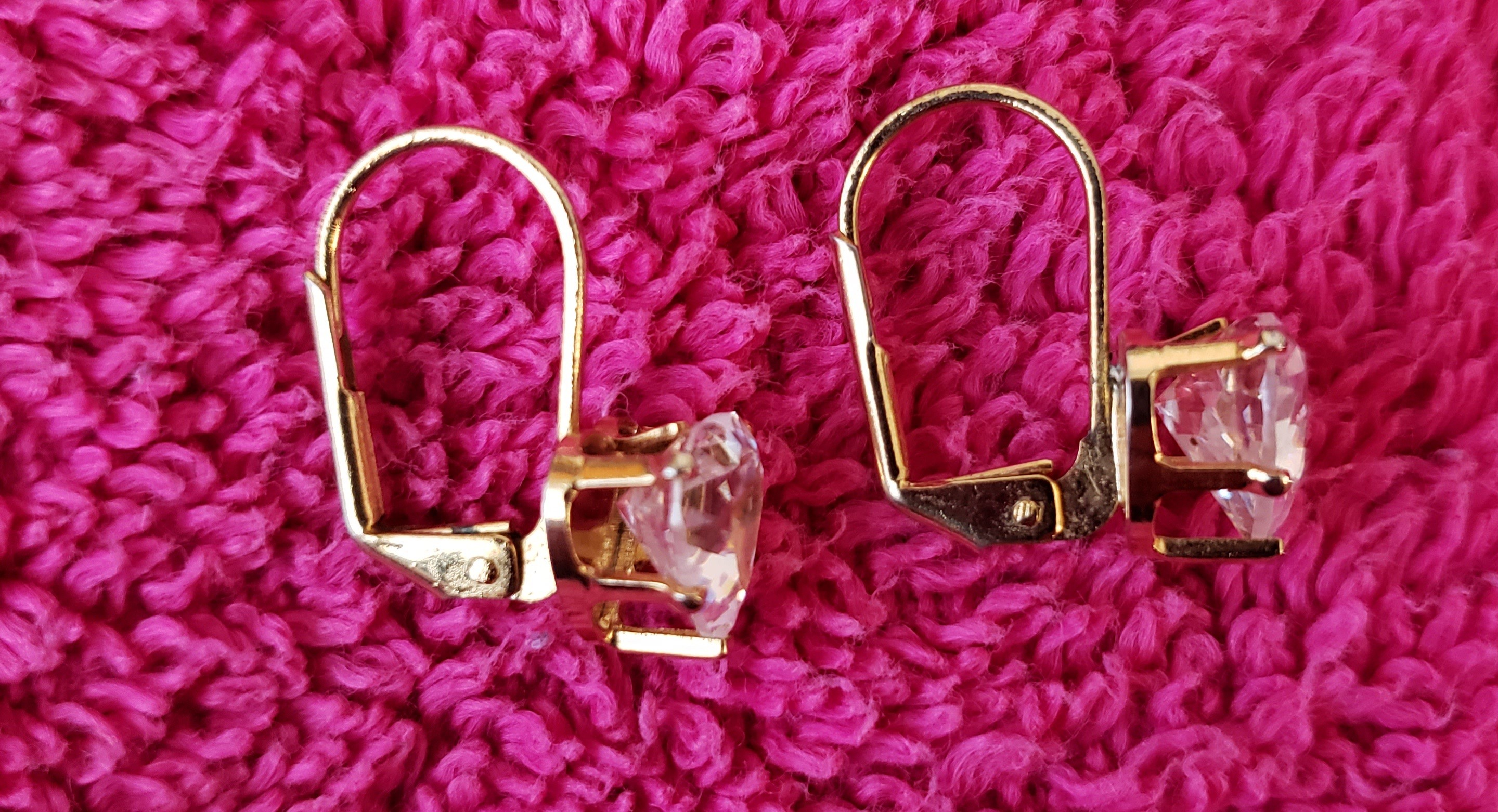 Heart Shaped Clear Stone Earrings - photo 3