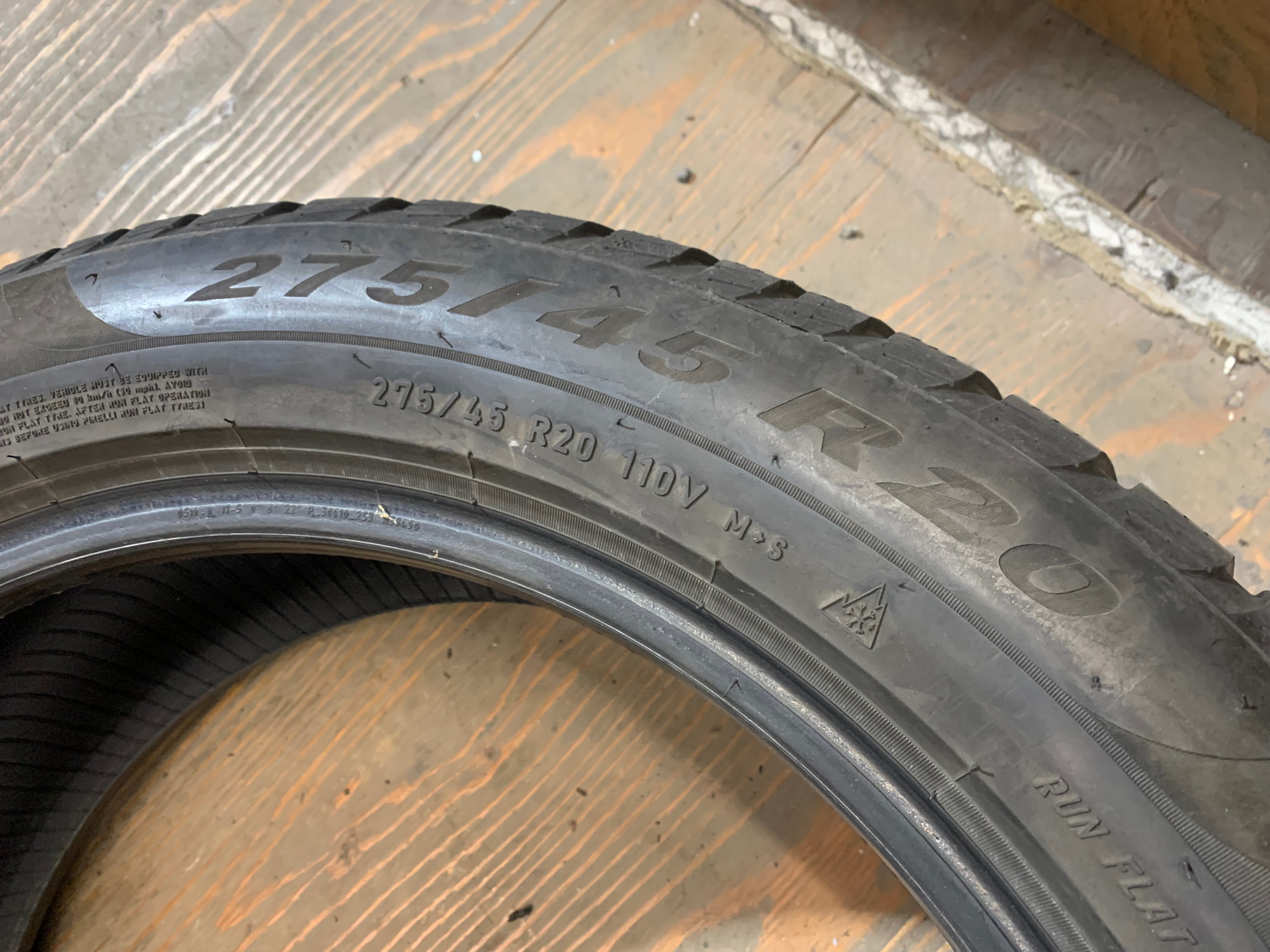 PAIR of 275/45/20 M+S 110V Pirelli Scorpion Winter RFT with 70% - photo 4