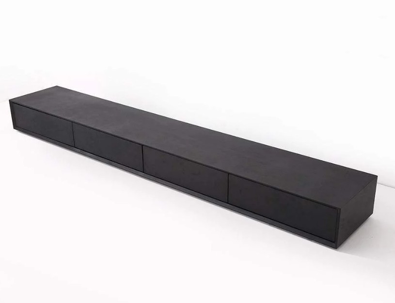 Modern 79 Inch / 200 cm Black TV Stand Console with 4 Drawers - photo 2