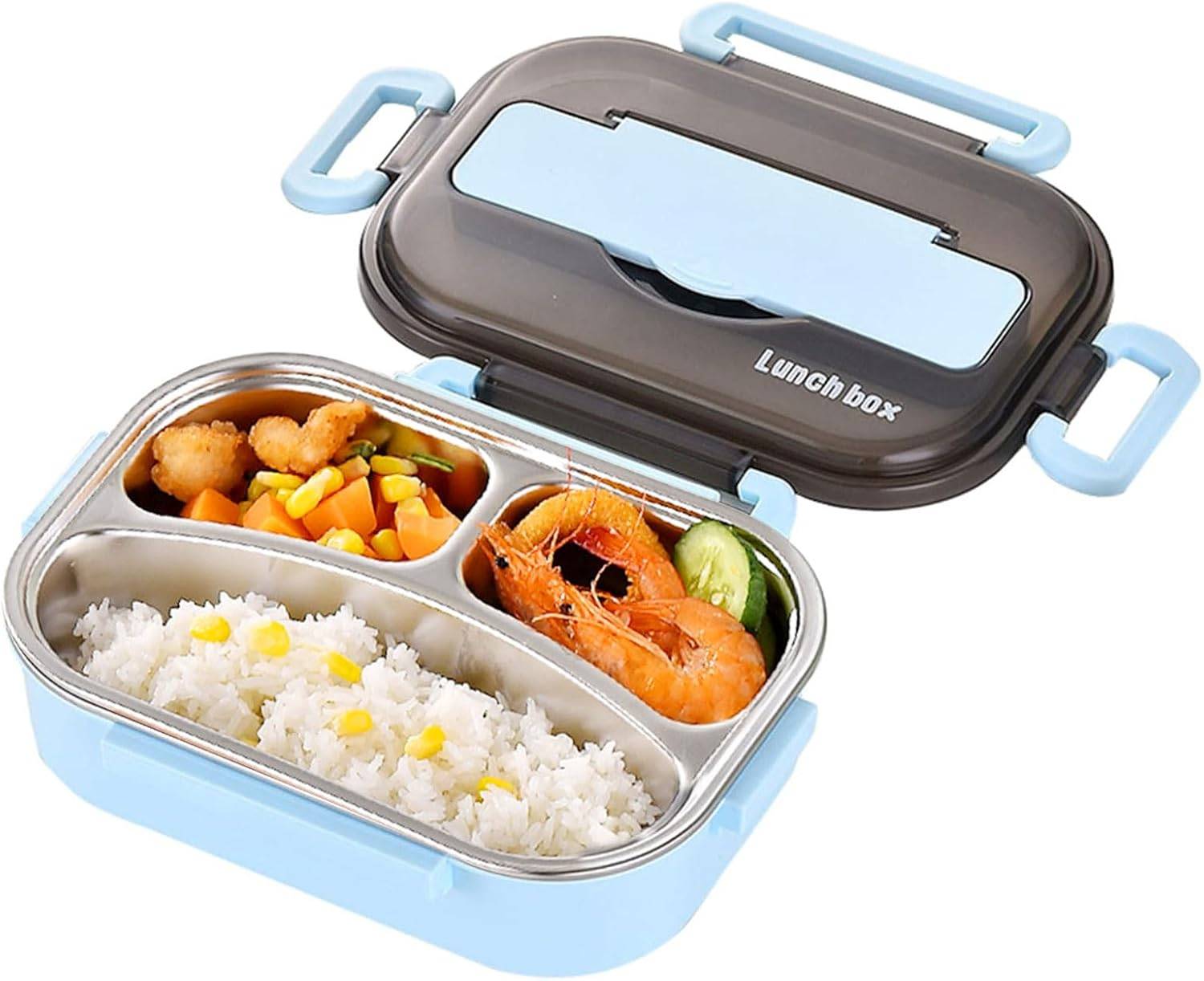 3 Compartment Stainless Bento Box with Utensils – New - photo 4
