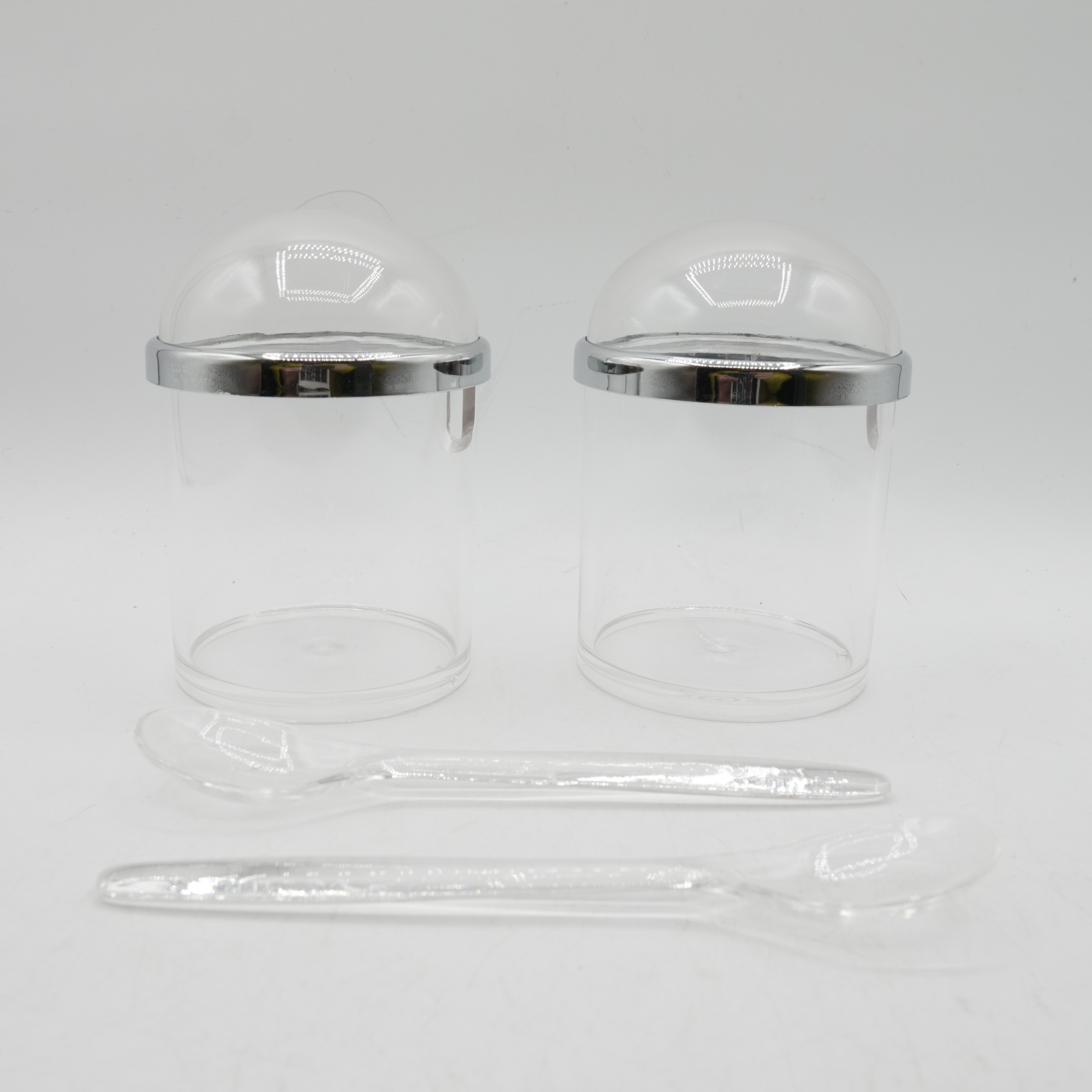 Clear Acrylic Condiment Jar Set with Spoons