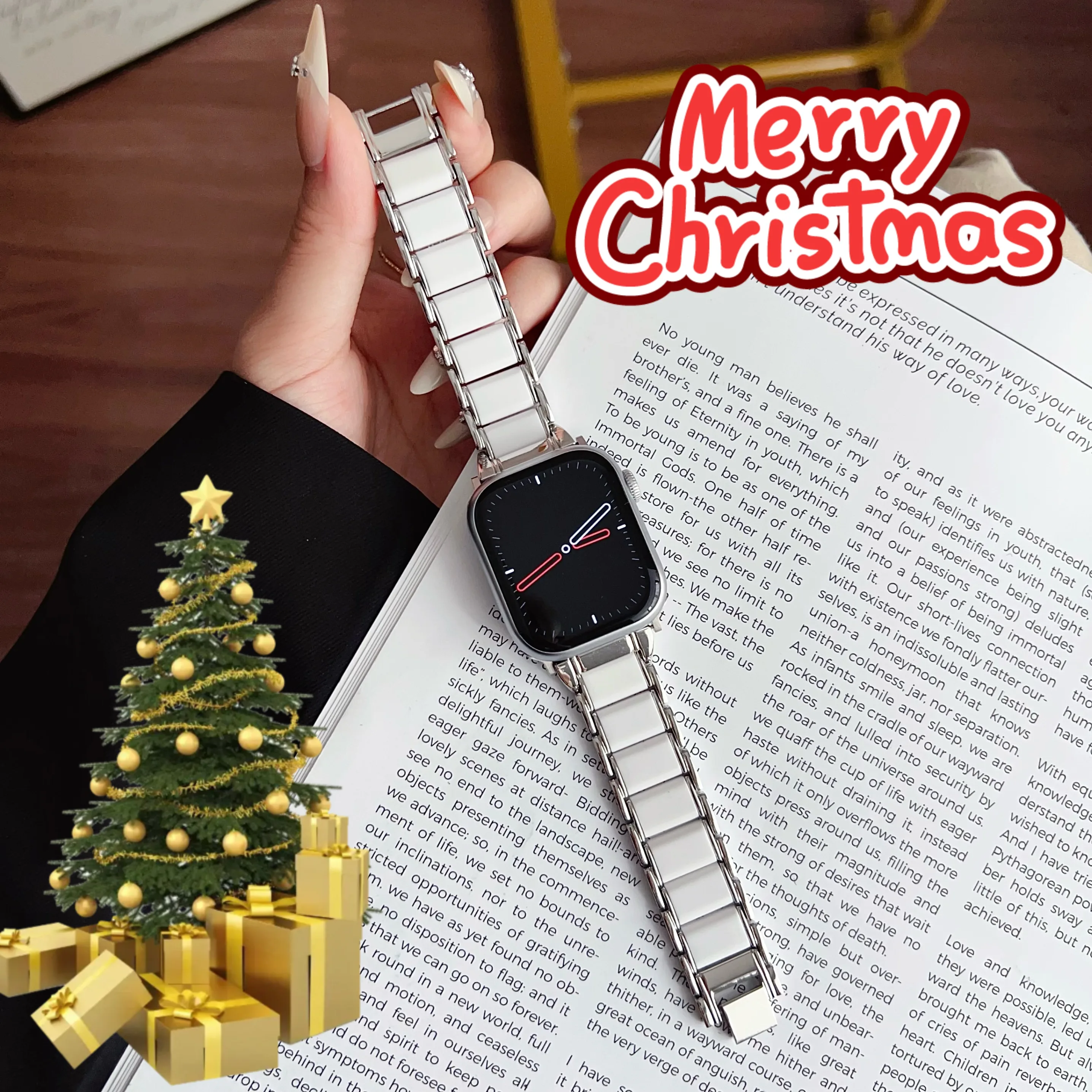 05-S Sliver Metal + Resin Link Replacement iWatch Strap image indicator(4)