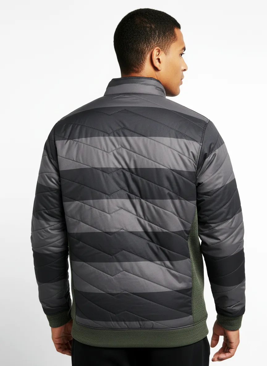 🔥NIKE Mens Quilted Padded Training Winter Jacket Gray Coat Sz(L) image indicator(7)