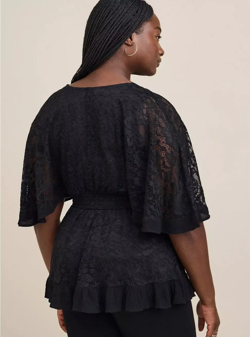 new w tage Torrid Black Lace Surplice Top - photo 4