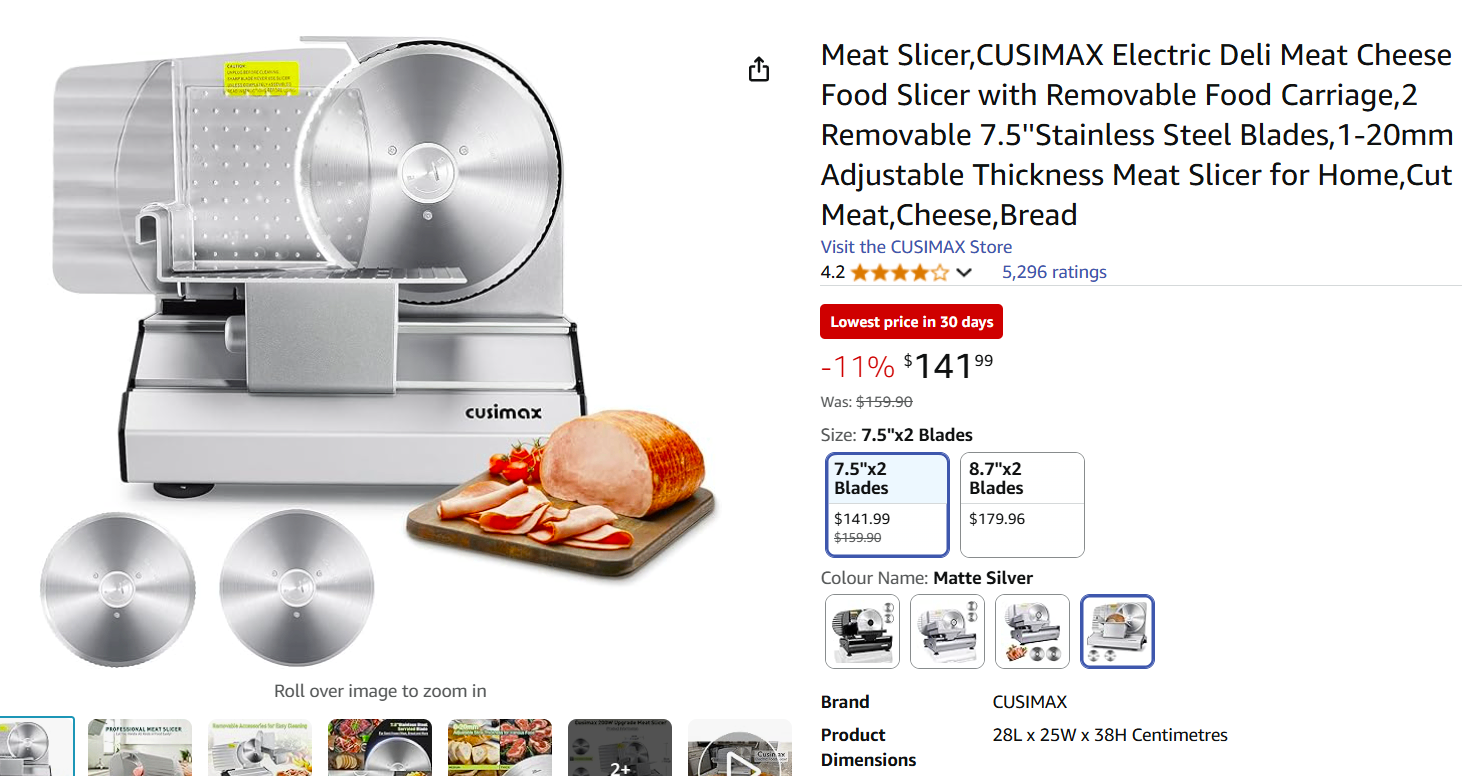 %50 OFF BRAND NEW Electric food slicer - photo 3