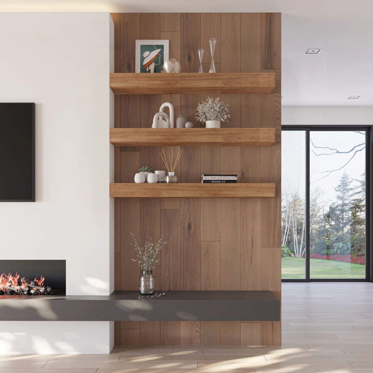 Modern Farmhouse Fireplace Shelf Mantel - 48" - photo 2