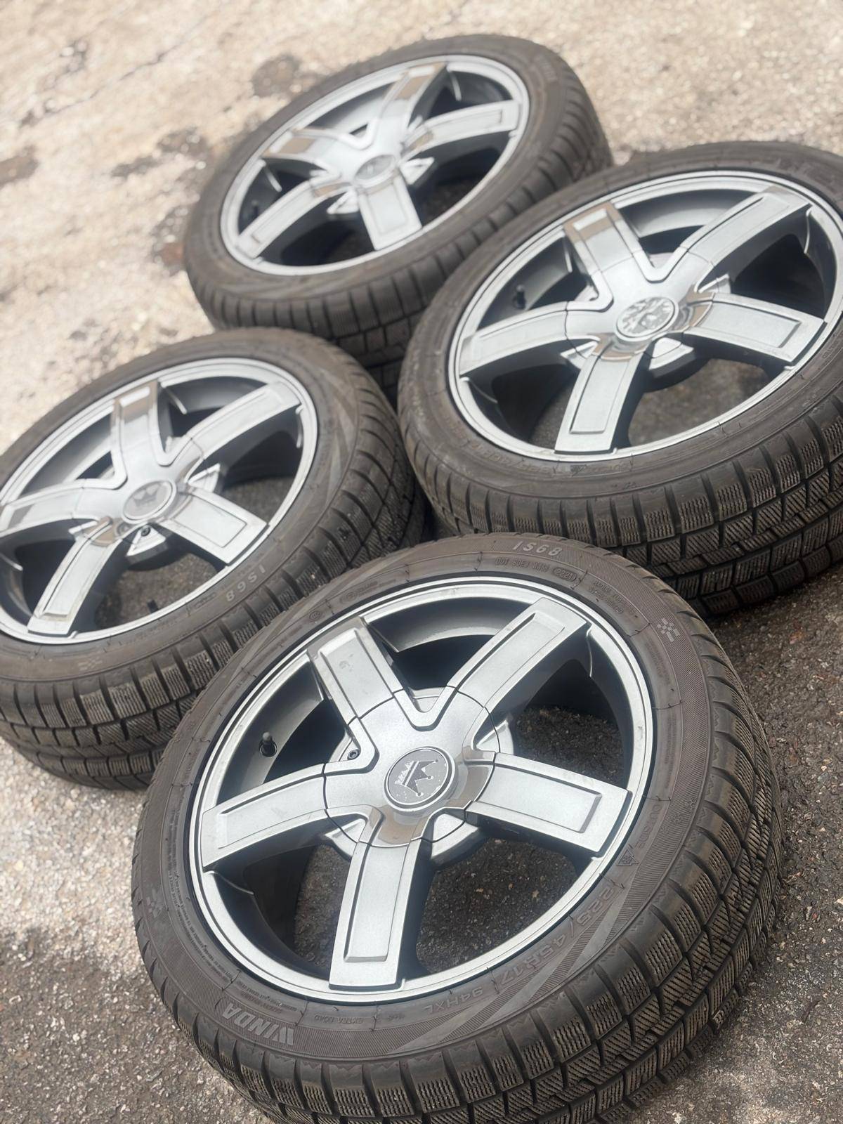 NEW 17”Mazzi(5x112/5x120)+225/45/R17 snows-Jetta/Golf/A3/BMW 1/3