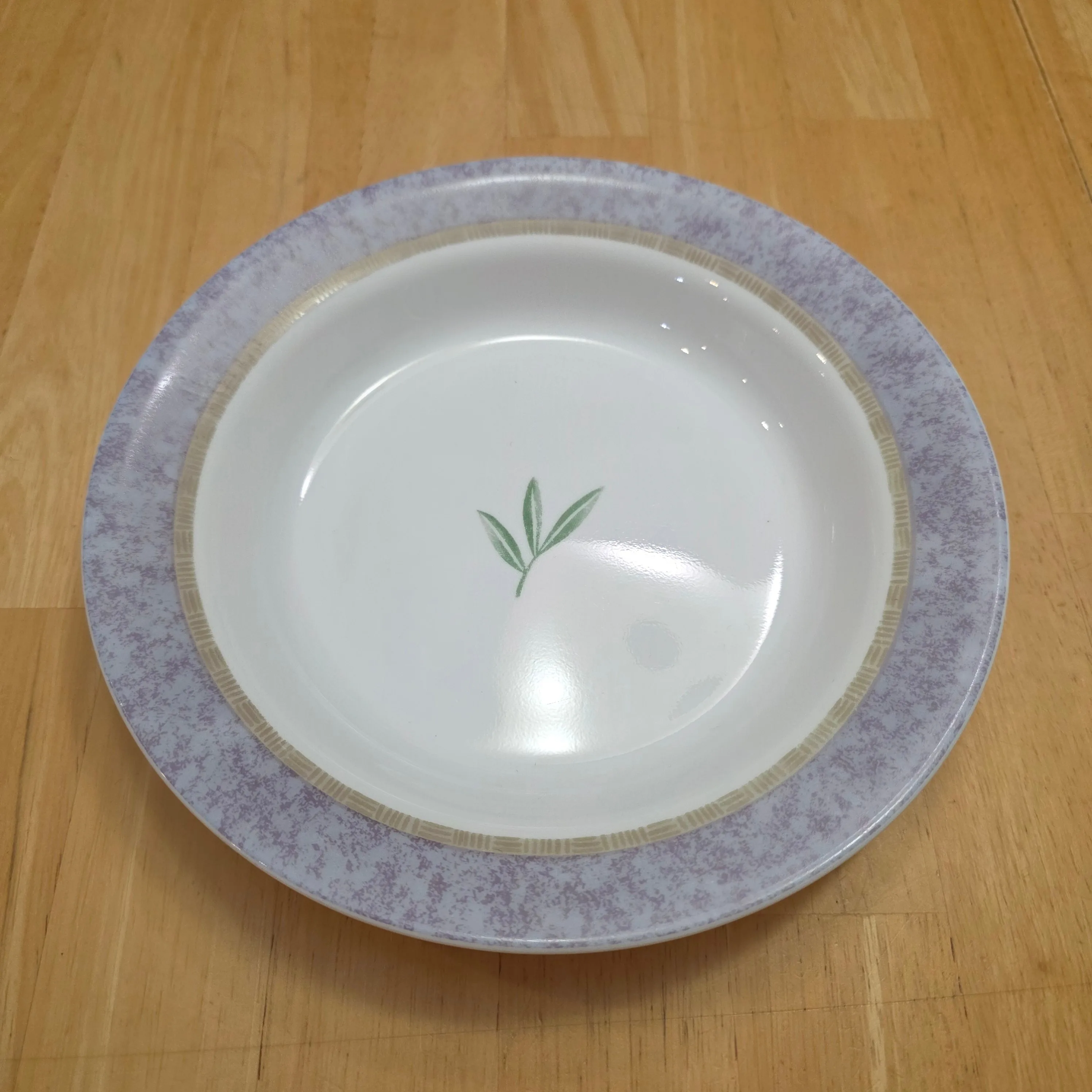 2 Corningware Corelle Bamboo Leaf Pasta or Soup Rimmed Bowls