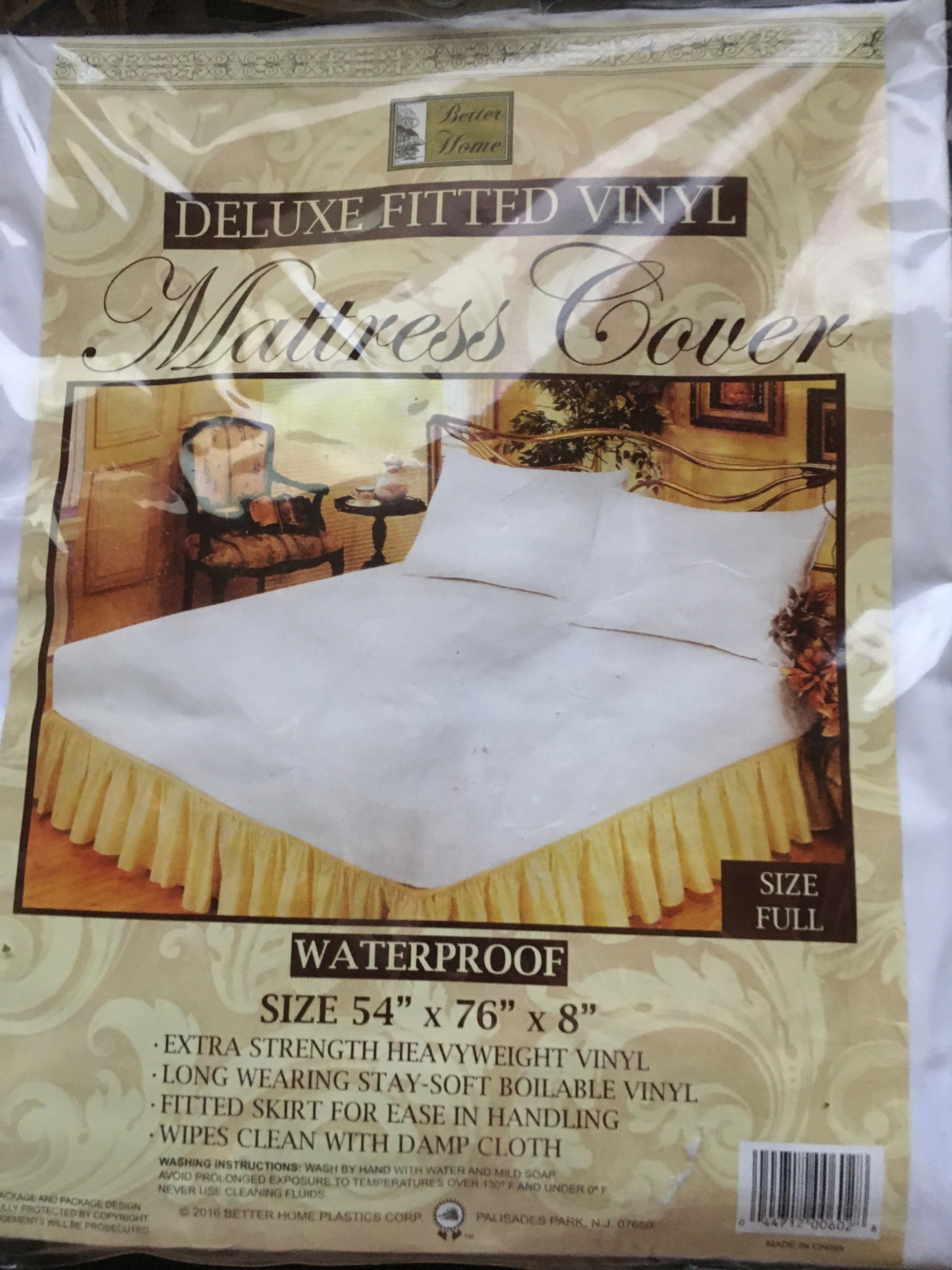 Better Home Deluxe Fitted Vinyl Mattress Cover - Full Size