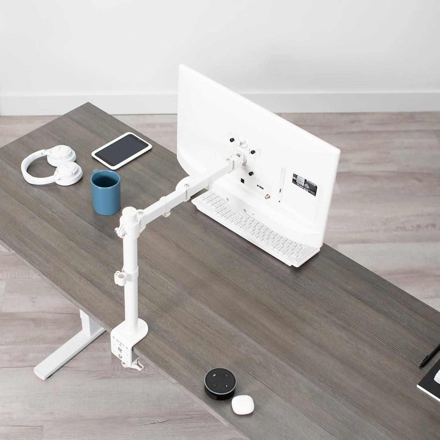 New White Monitor Desk Mount - Up to 32" - photo 5