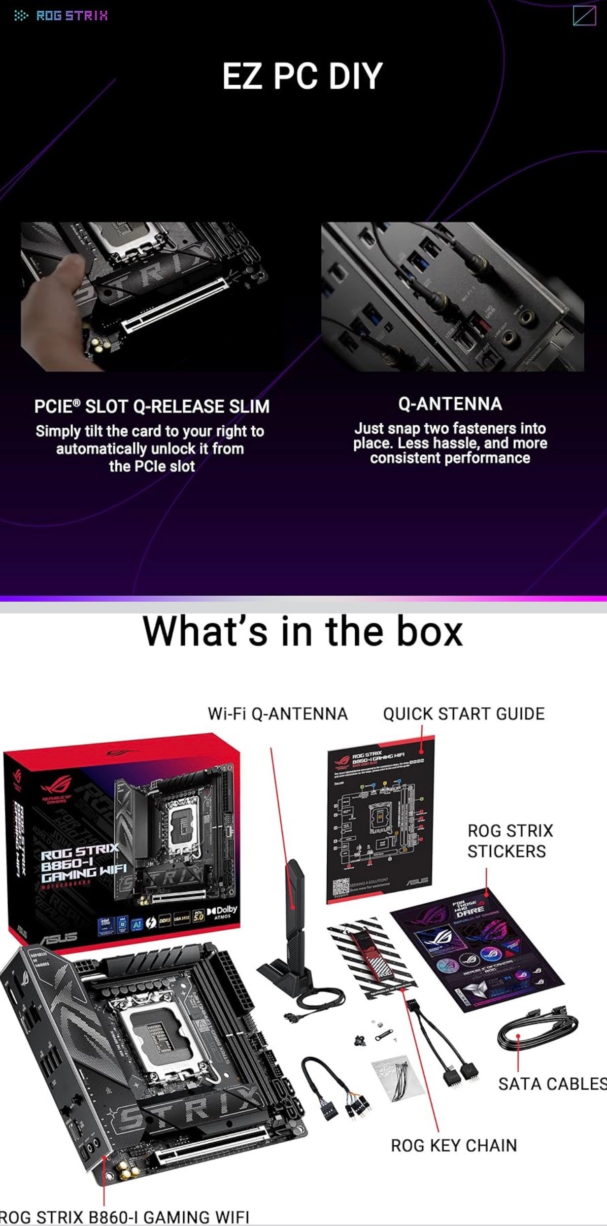 ASUS ROG Strix B860-I Gaming WiFi, Mini-iTX Motherboard Wifi 7 - photo 4