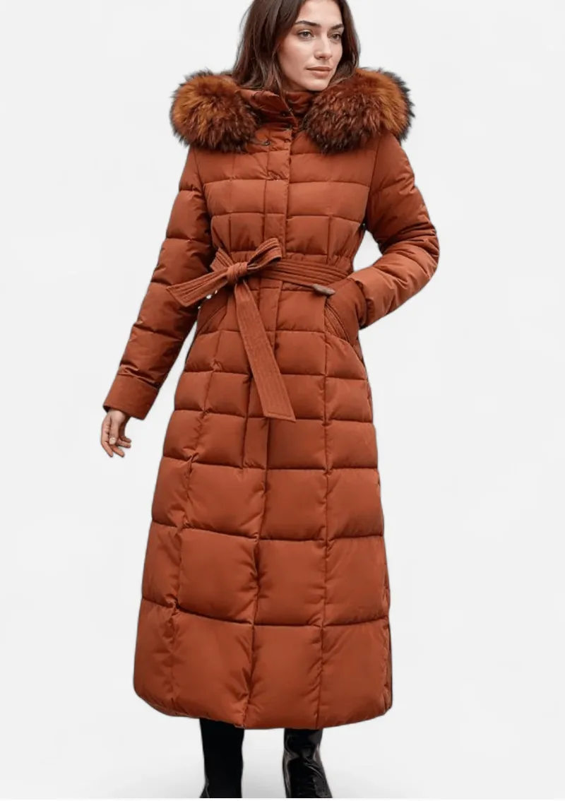 Size S Long Puffer Coat- Military Green image indicator(2)