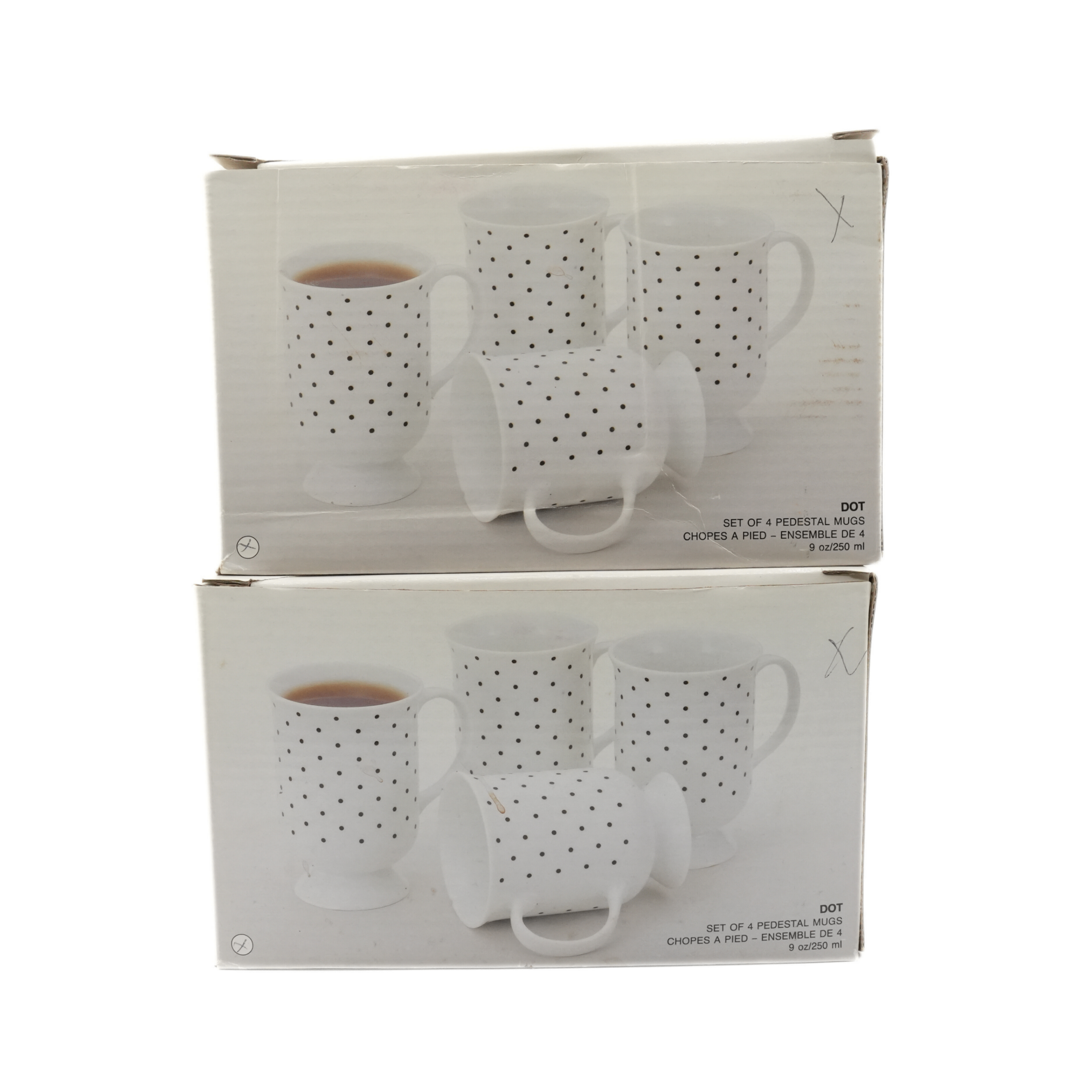 DOT Set of 8 Pedestal Mugs - New in Box! - photo 2