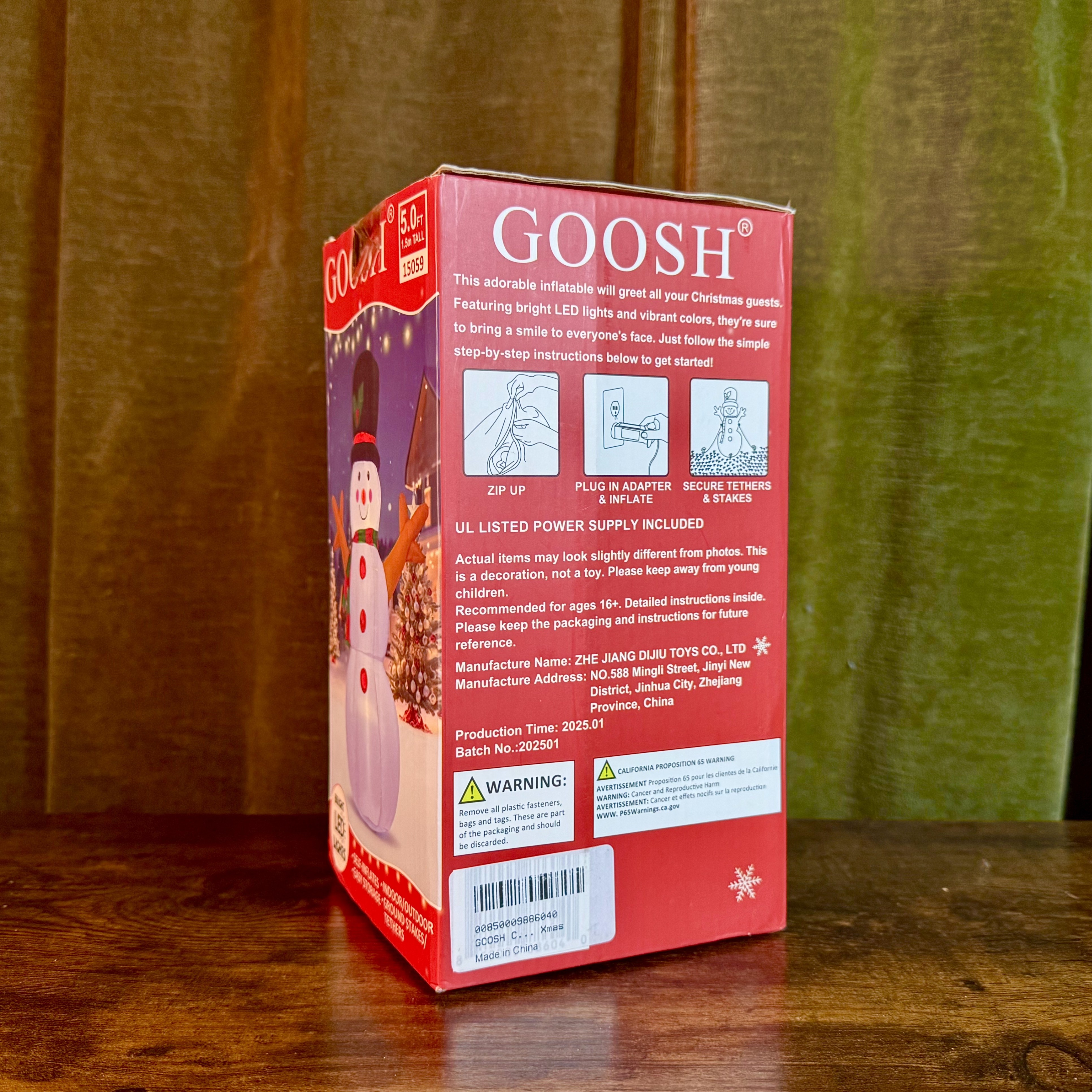 New GOOSH 5 ft Inflatable Christmas Snowman with LED Light - photo 5
