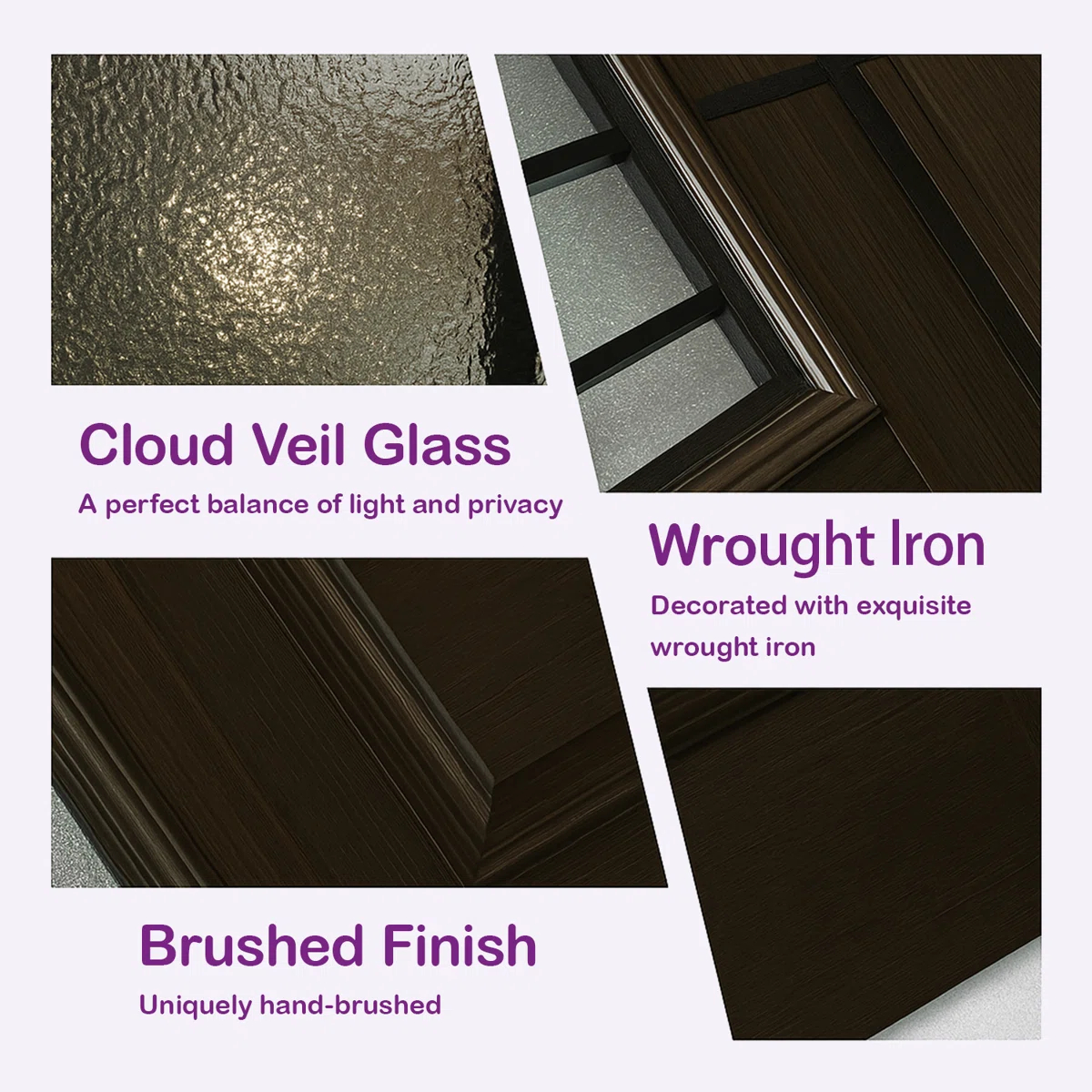 Frosted Painted Fibreglass Front Door - 36 x 80 - photo 5