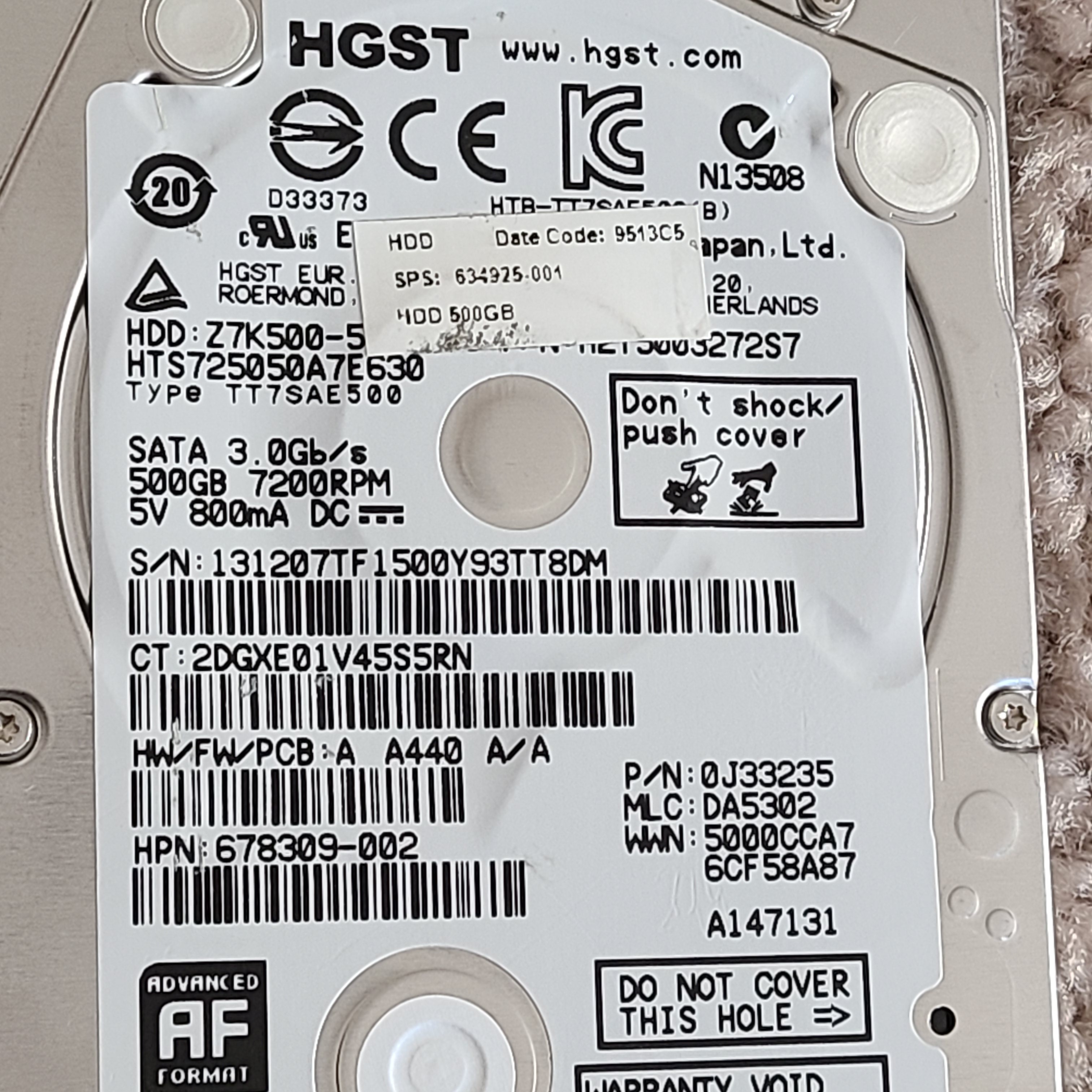 HGST 2.5" 500GB internal hard drive (1 pc) - photo 3