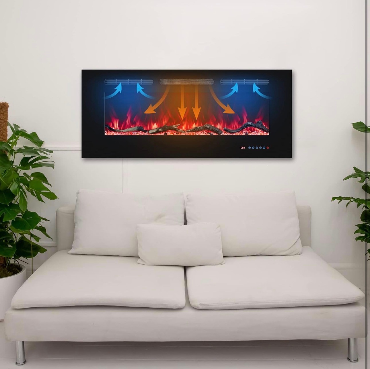 36" Electric Fireplaces Inserts Recessed & Wall-Mounted Thermost - photo 4