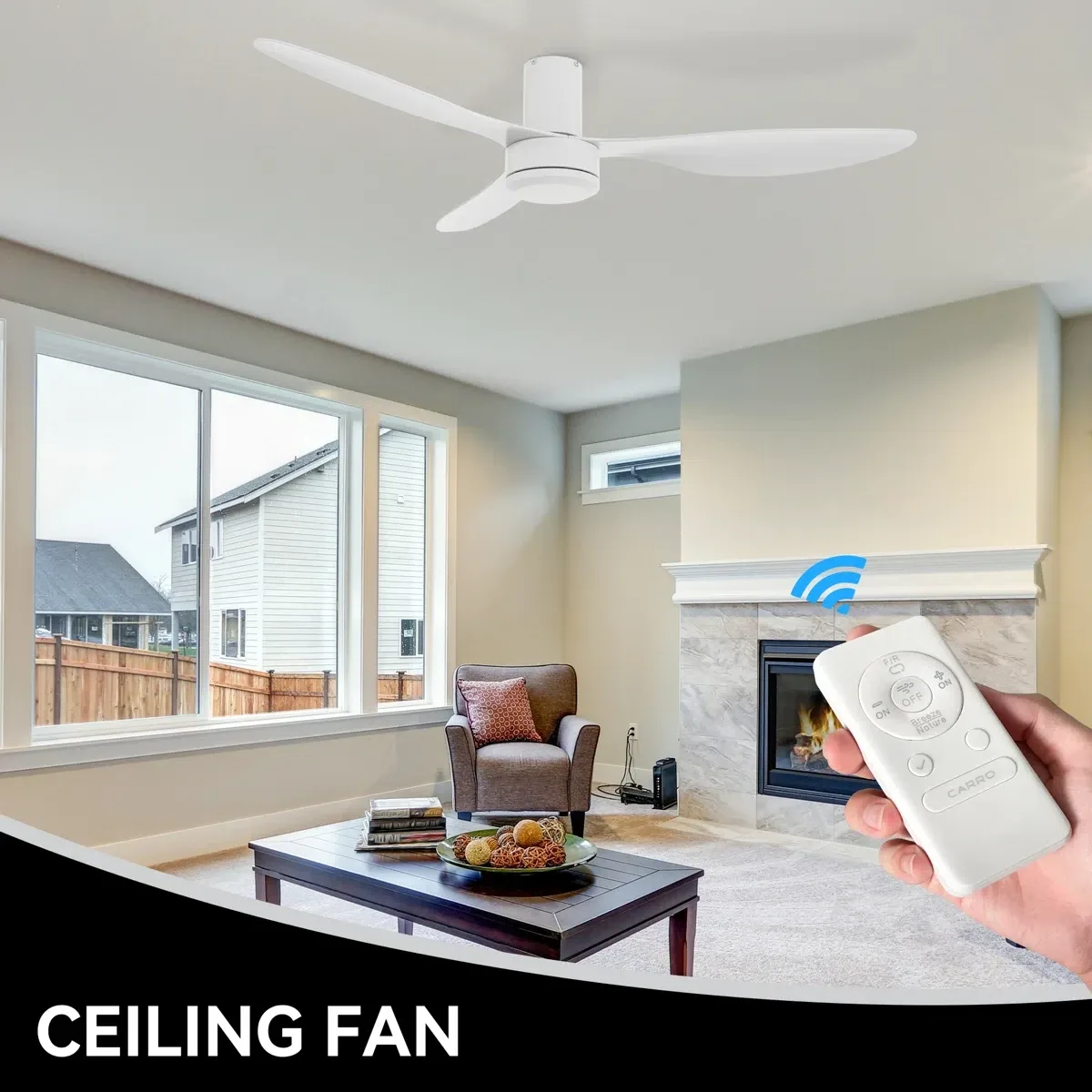 Ceiling Fan - Flush Mount White 52" image indicator(6)
