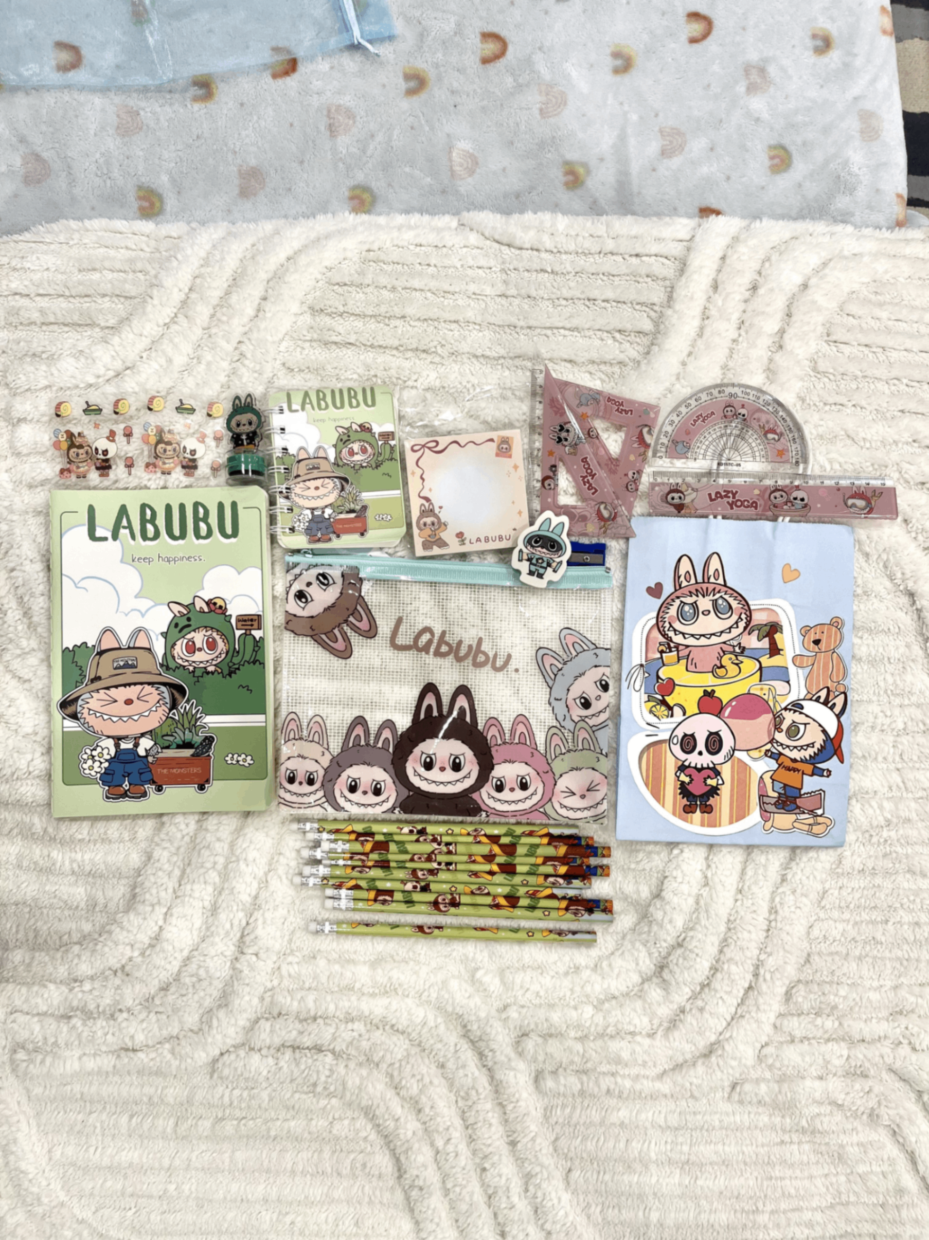 26-piece Labubu themed stationery set