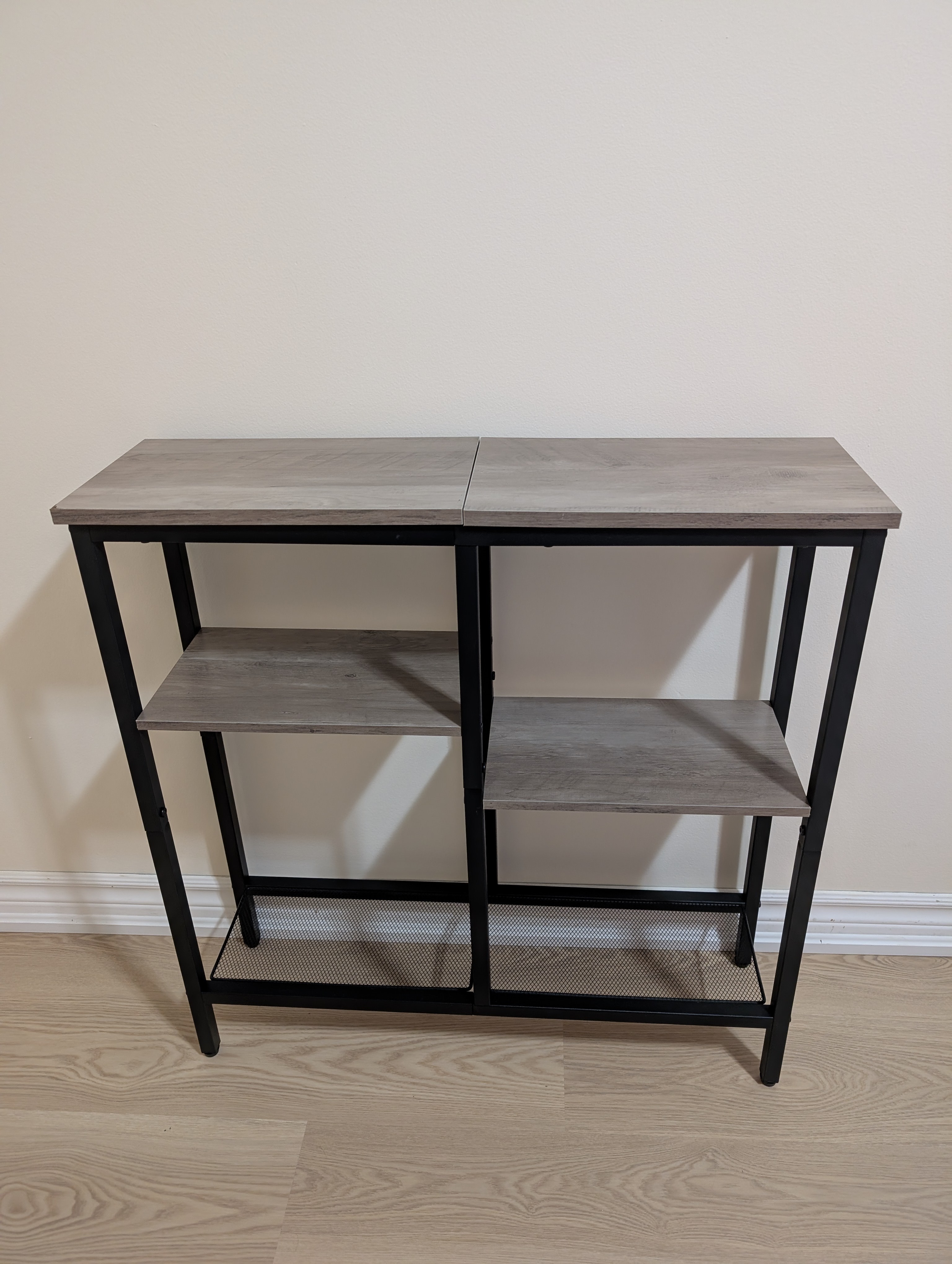 Console Table with Shelves - Grey and Black - photo 2