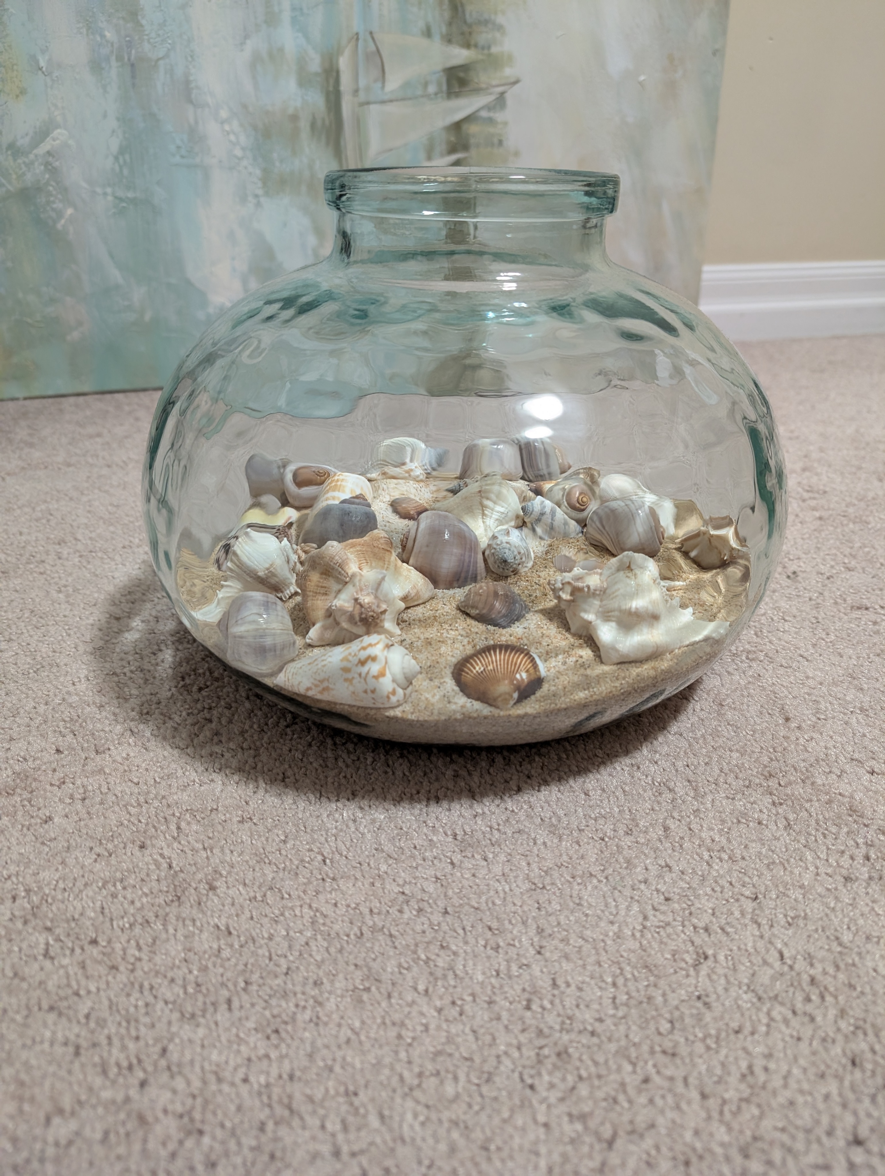 Sea Decor Set (Canvas Art, Glass Bowl, Candle Holder) - photo 4