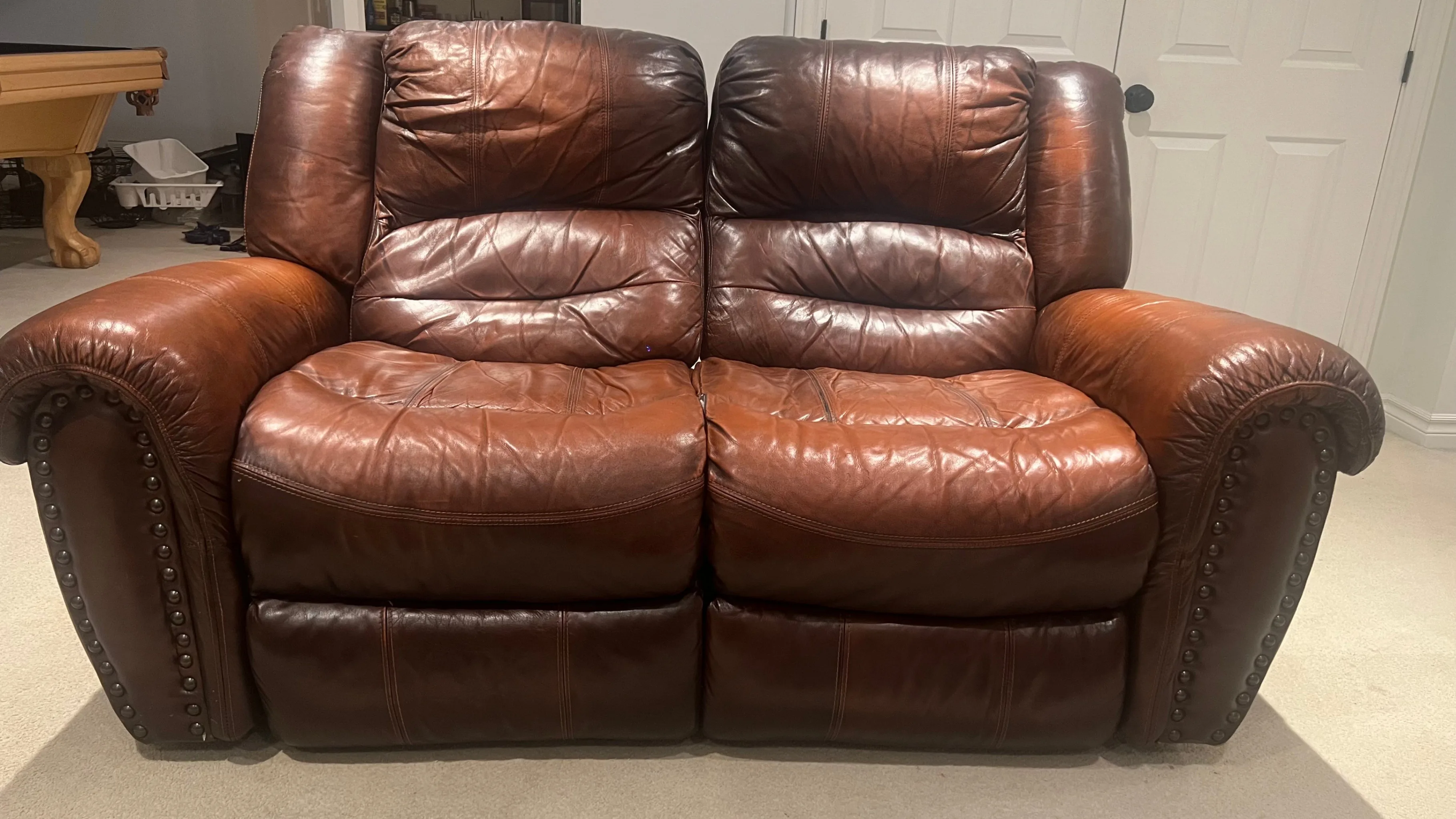 Leather Recliner Sofa