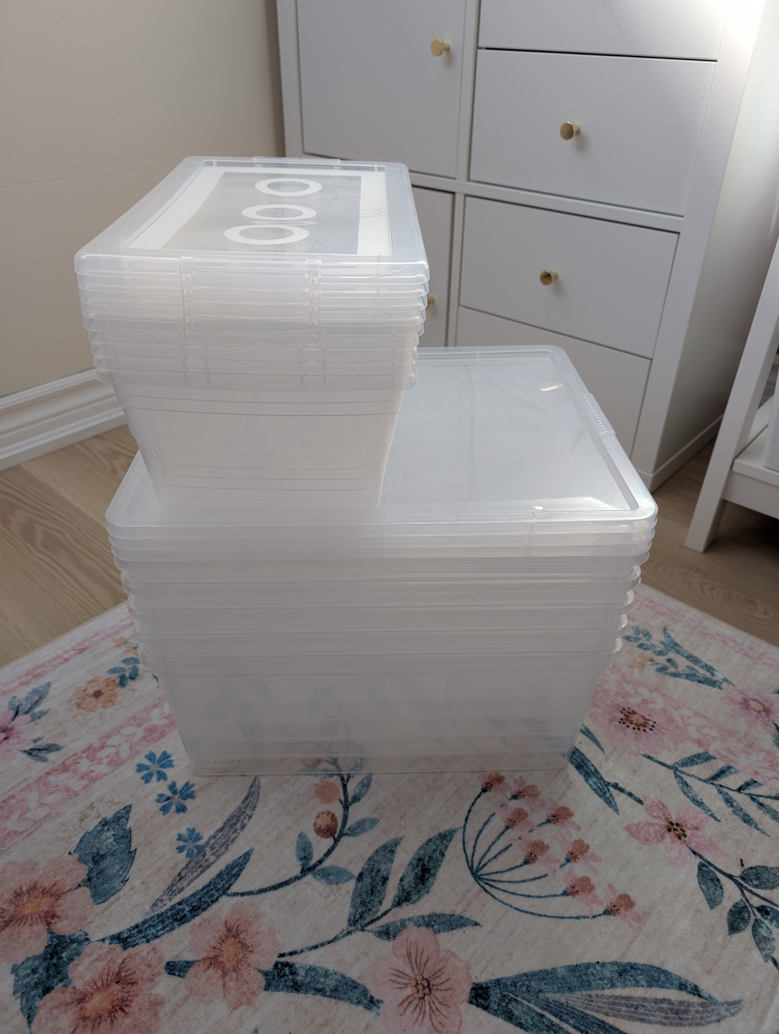 Clear Plastic Storage Boxes with Lids (4x Small + 4x Medium)