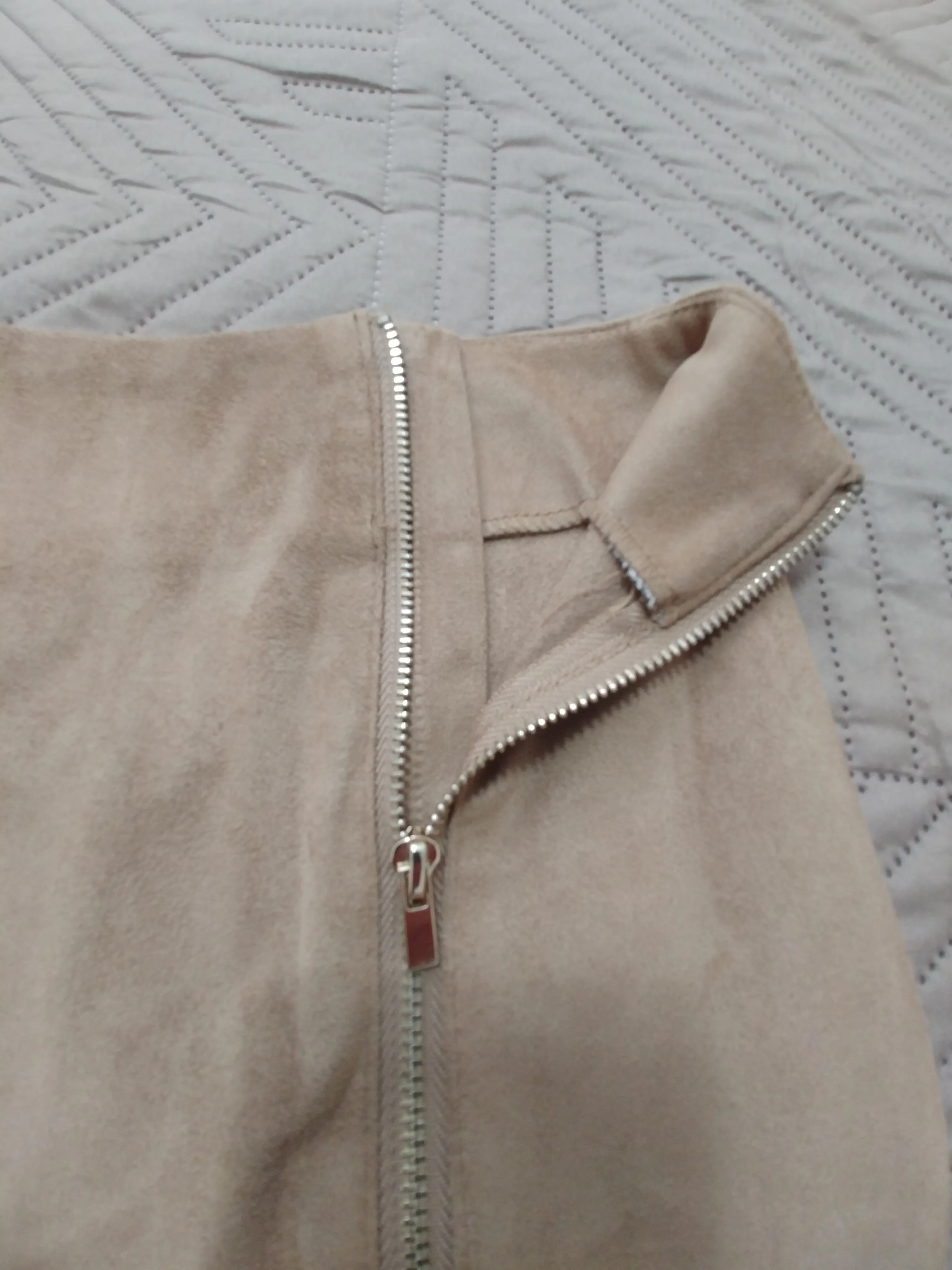 Dynamite Tan faux suede Skirt,Small, like new image indicator(4)